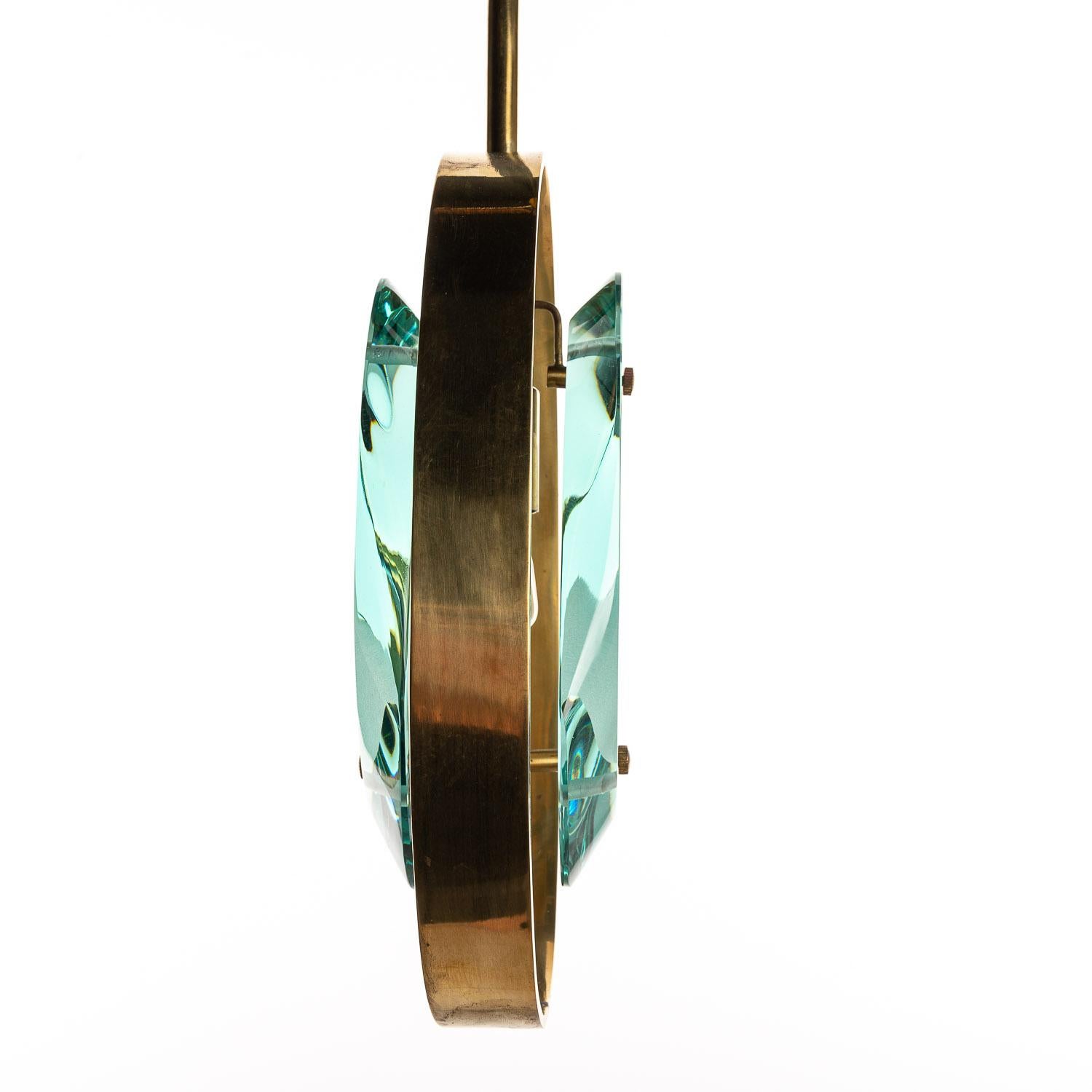 1960's Brass and Murano Glass Pendant by Max Ingrand for Fontana Arte For Sale 10