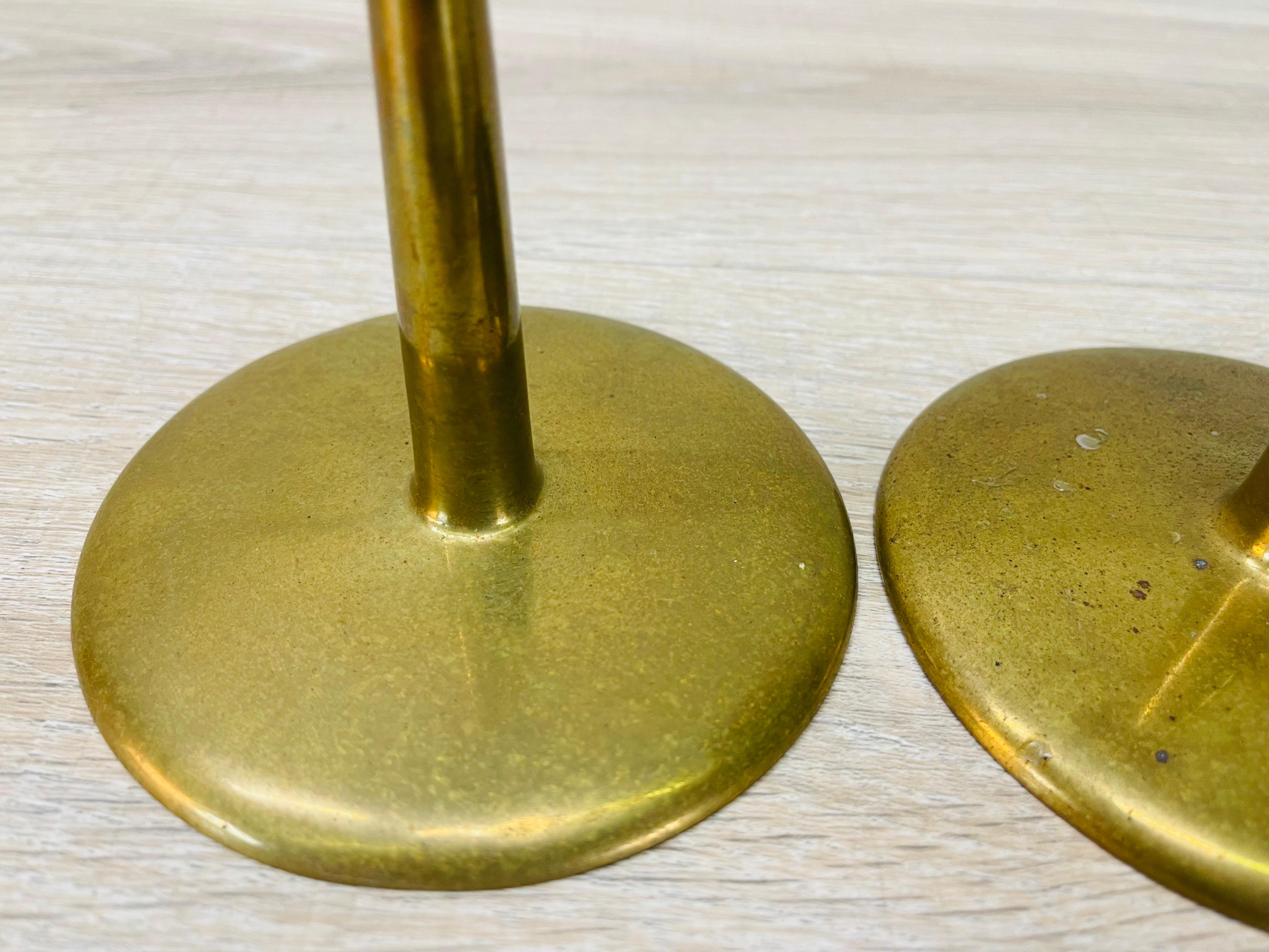 1960s Brass Candlestick Holders, Pair For Sale 2