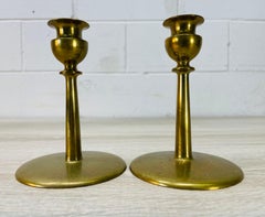 1960s Brass Candlestick Holders, Pair