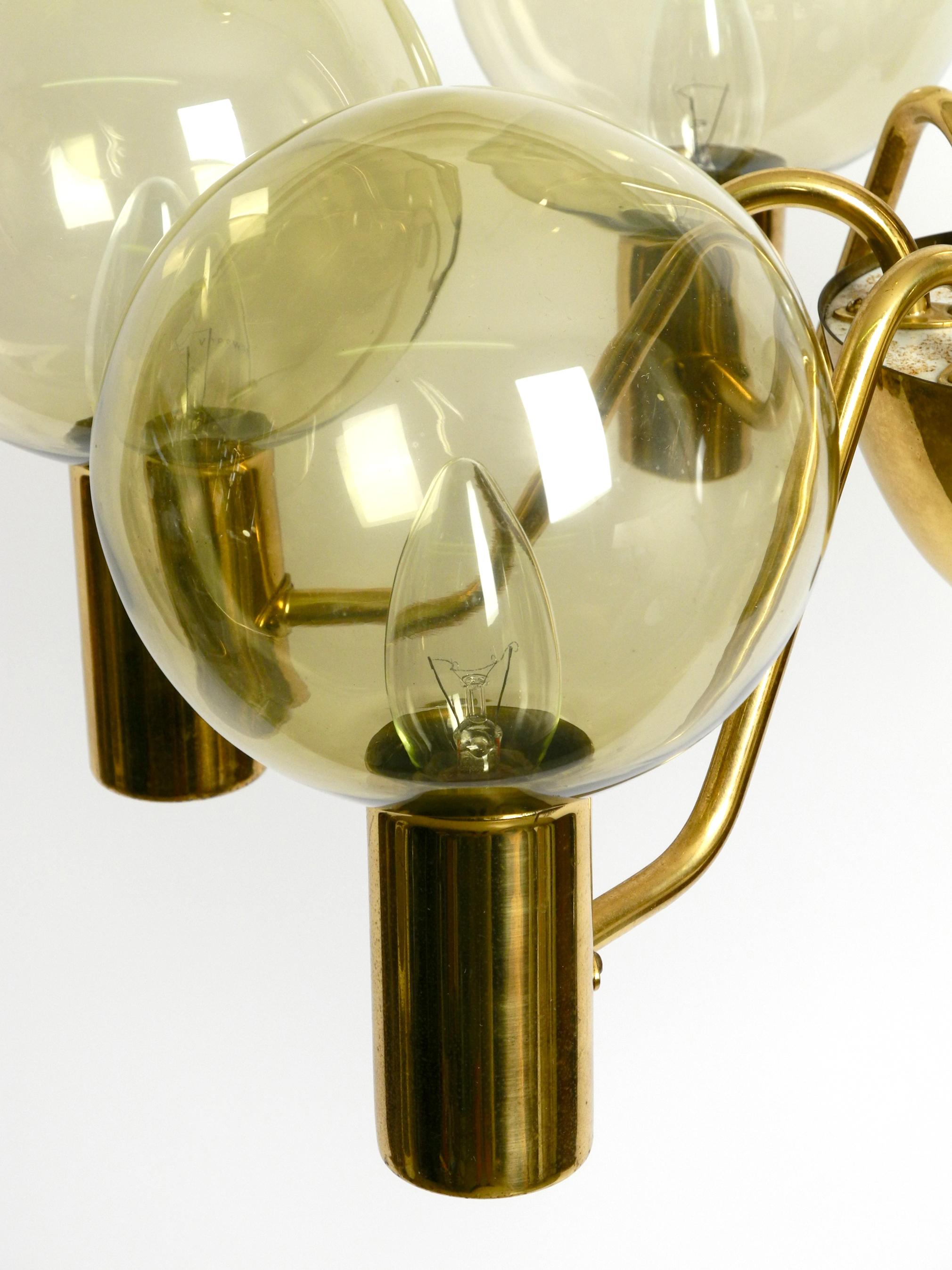 1960s Brass Ceiling Lamp by Hans Agne Jakobsson Model T 372/6 'Patricia' 5
