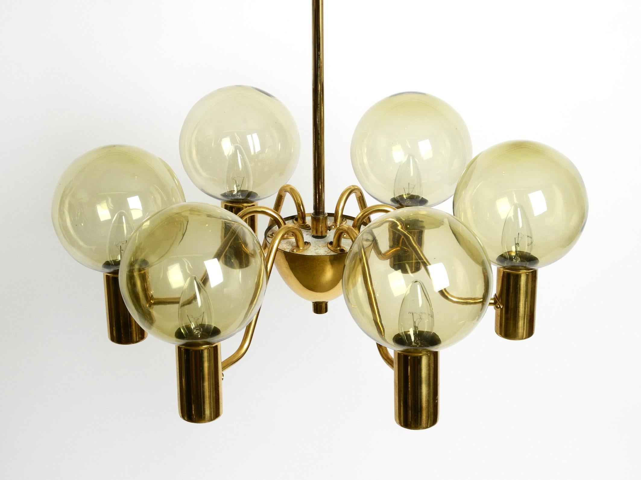 1960s Brass Ceiling Lamp by Hans Agne Jakobsson Model T 372/6 'Patricia' 11