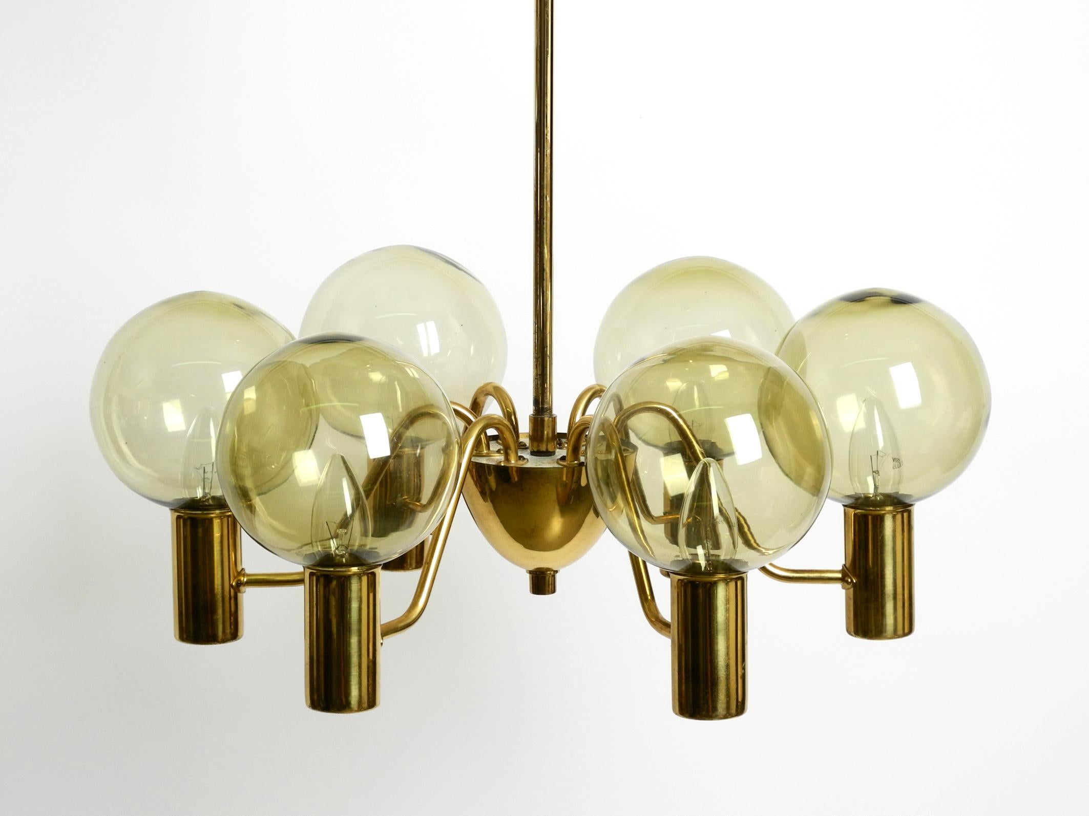 1960s Brass Ceiling Lamp by Hans Agne Jakobsson Model T 372/6 'Patricia' 12