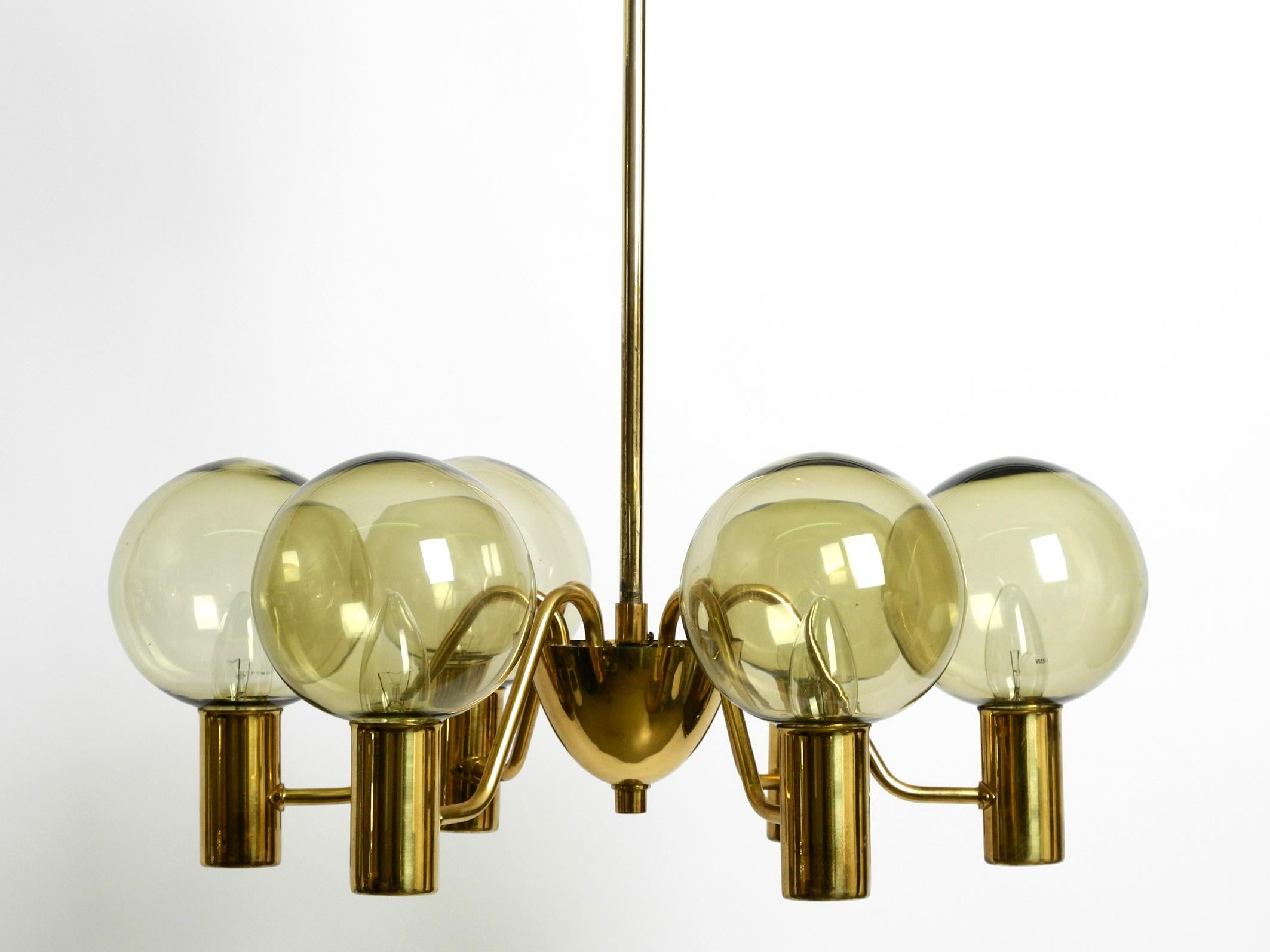 1960s Brass Ceiling Lamp by Hans Agne Jakobsson Model T 372/6 'Patricia' 13