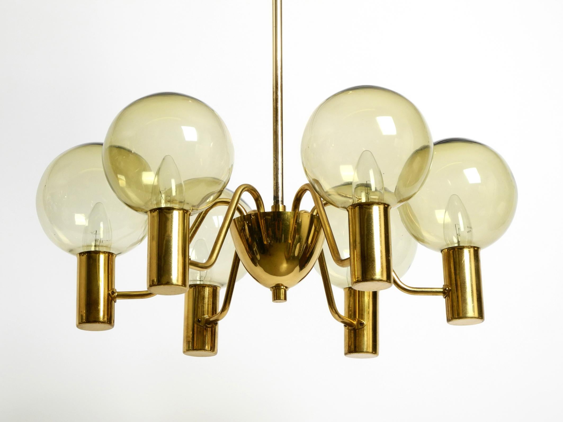 Swedish 1960s Brass Ceiling Lamp by Hans Agne Jakobsson Model T 372/6 'Patricia'