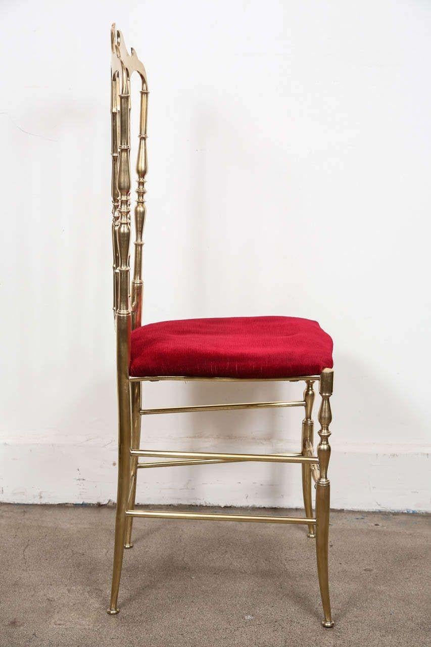 20th Century 1960's Brass Chairs by Chiavari Italy, a Pair For Sale
