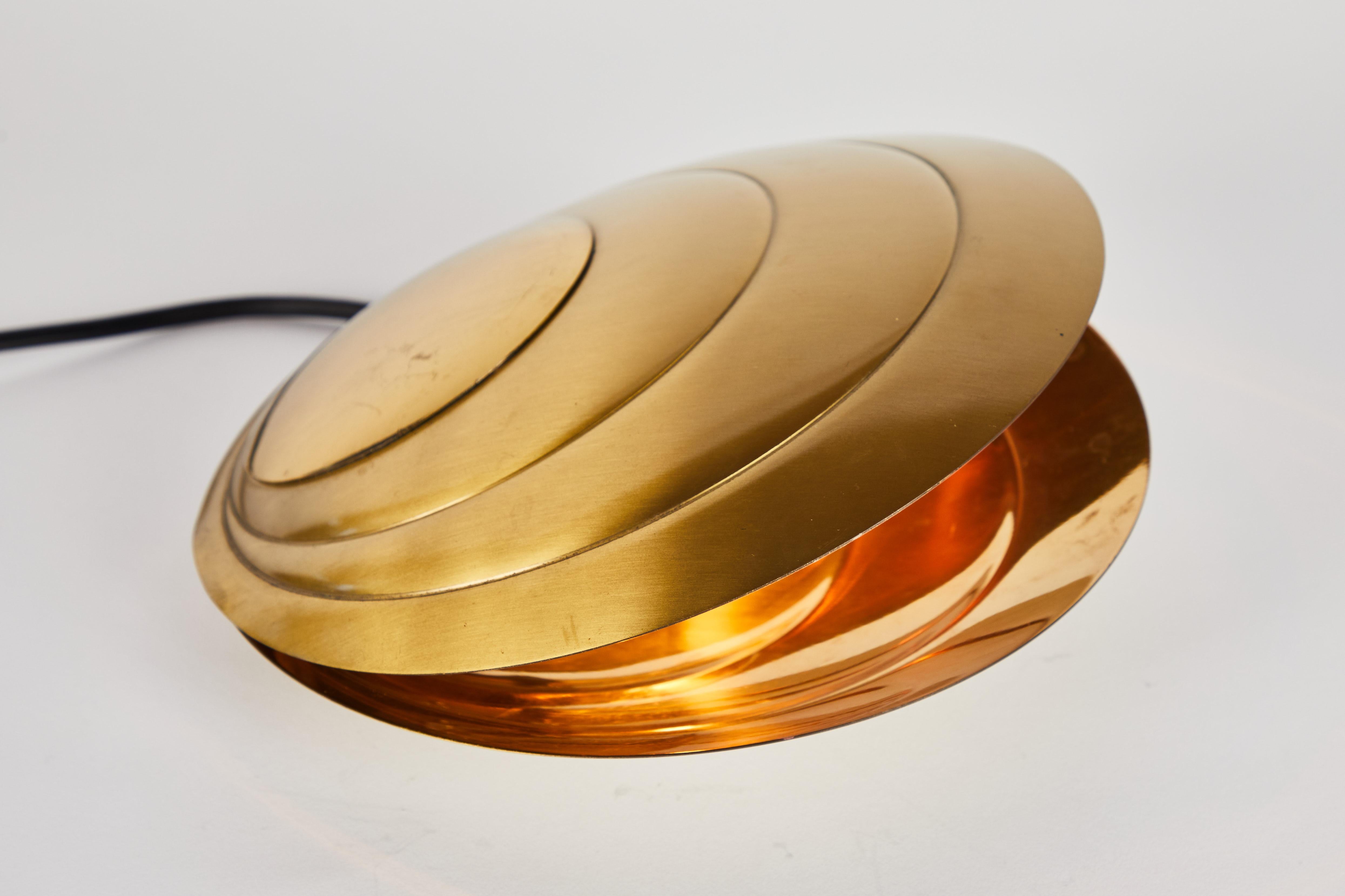 Mid-Century Modern 1960s Brass Clamshell Table Lamp by Angelo Brotto