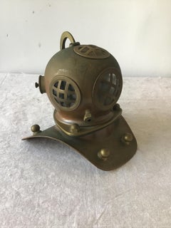 1960s Brass & Copper Scuba Diving Helmet Sculpture