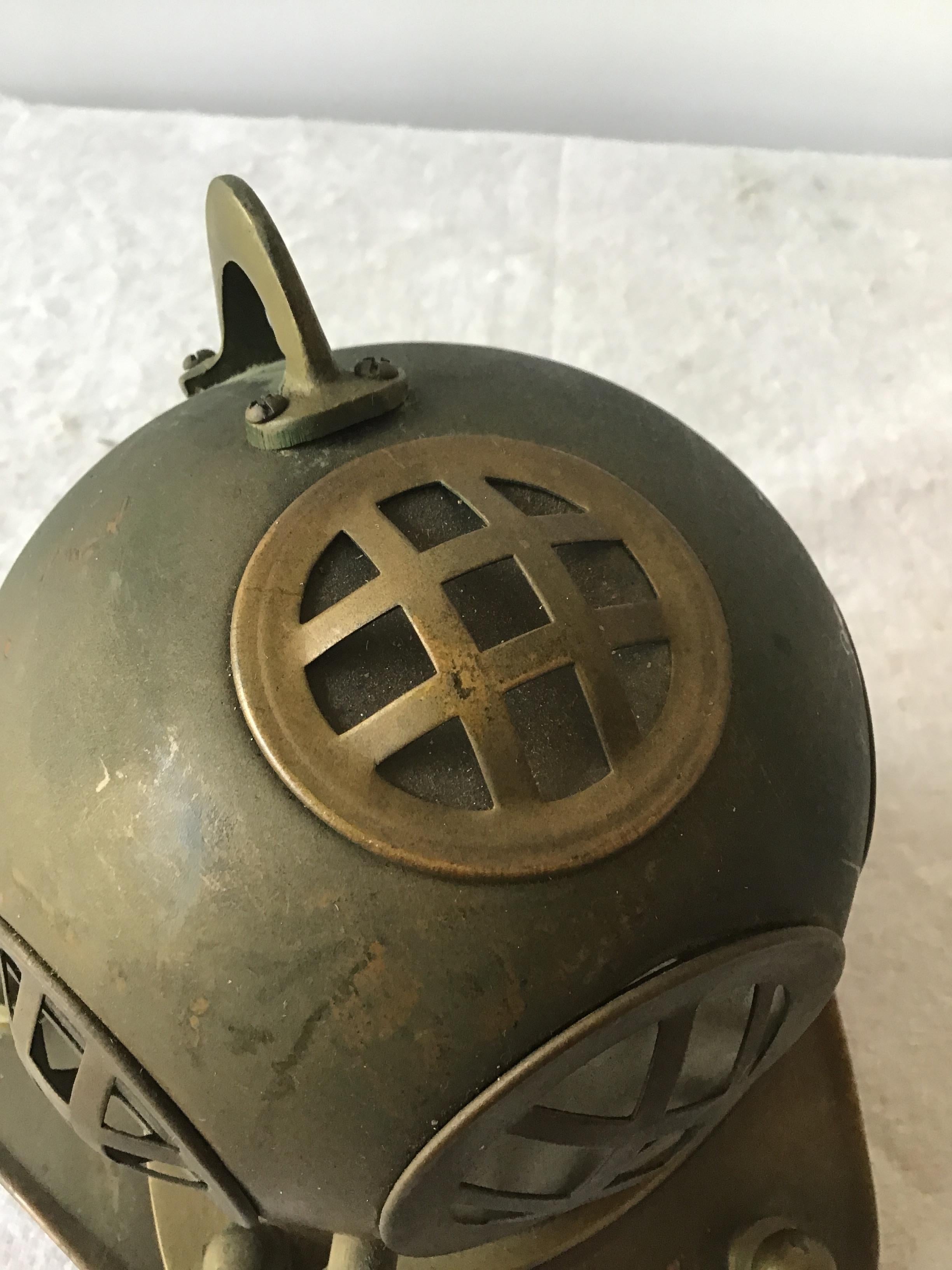 1960s Brass & Copper Scuba Diving Helmet Sculpture In Good Condition For Sale In Tarrytown, NY