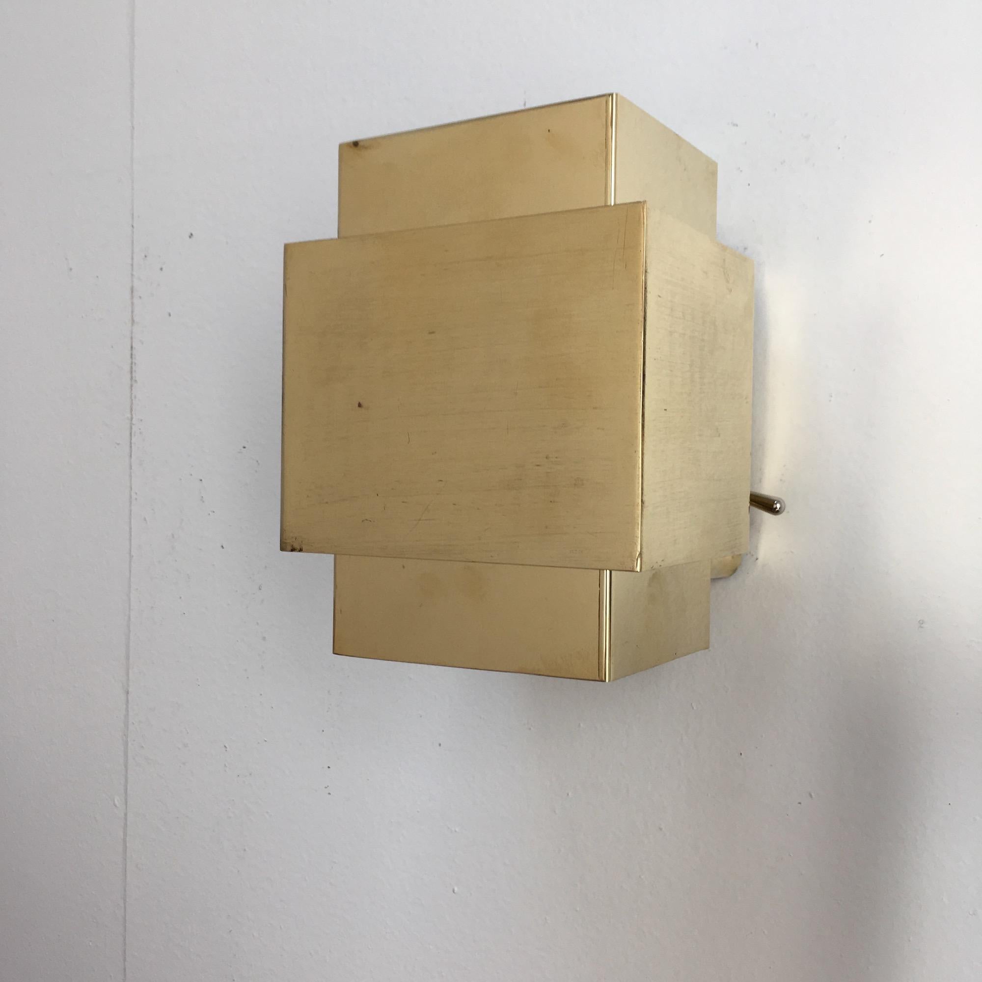 1960s Brass Cubic Sconce 1