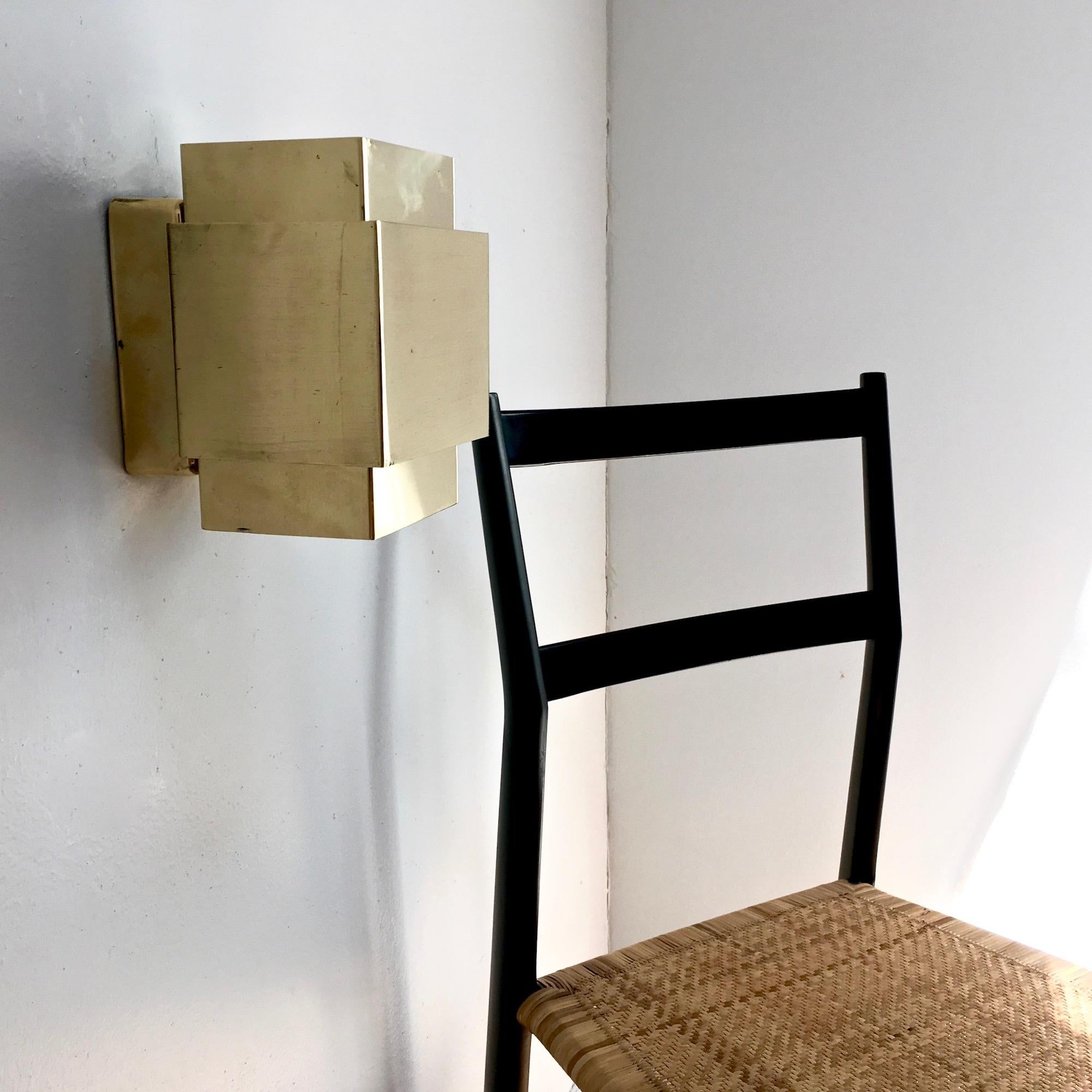 1960s Brass Cubic Sconce 2