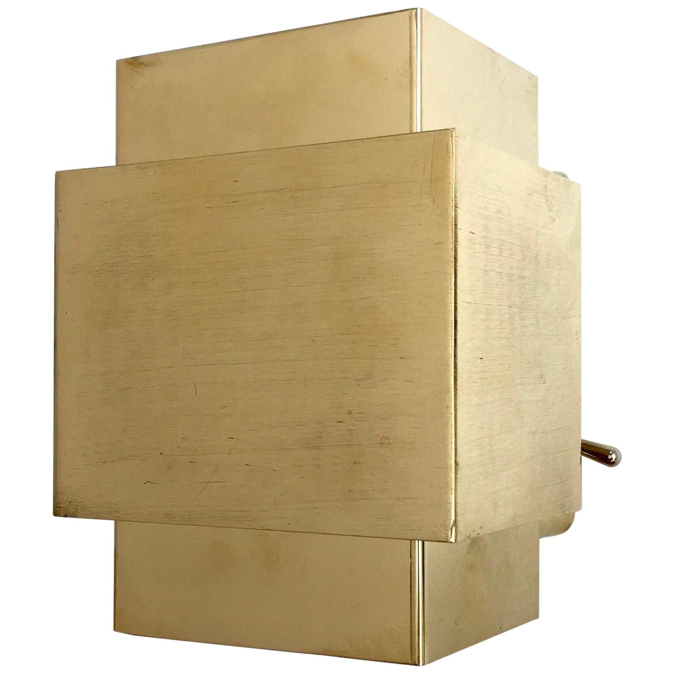 1960s Brass Cubic Sconce