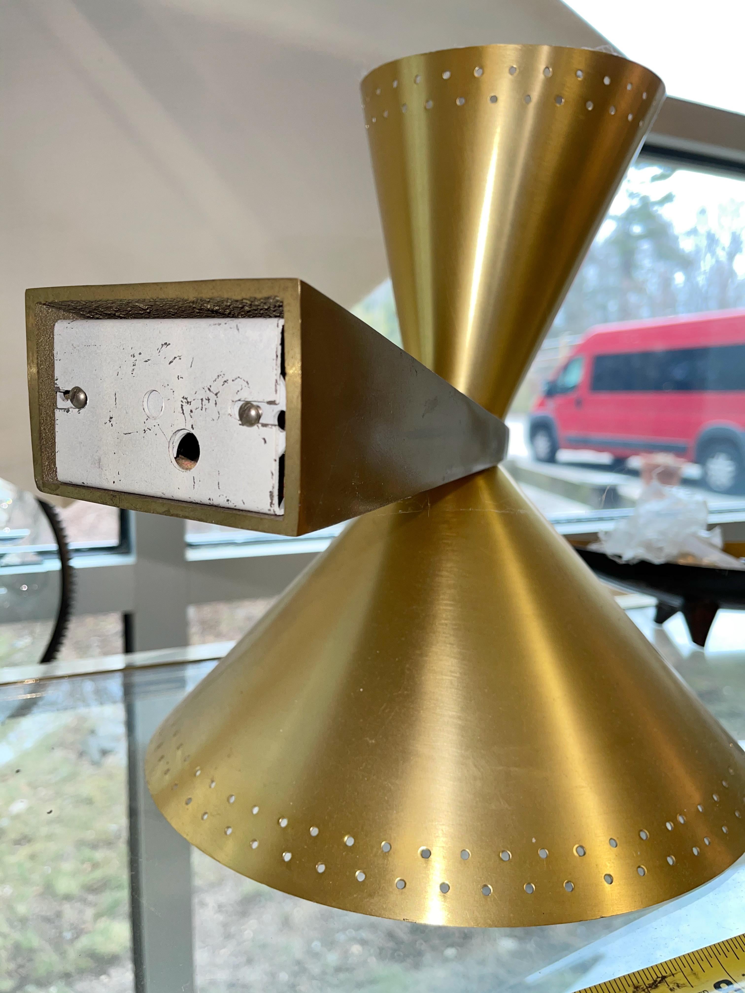 1960's Messing Diabolo Sconce Up & Down Lighter im Angebot 12