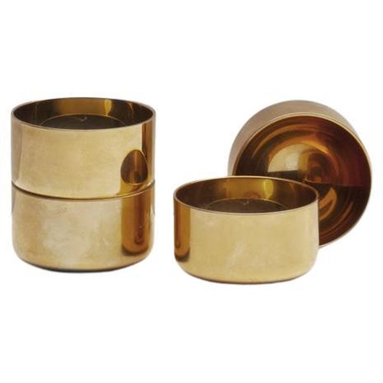 1960s Brass GoldPlated Tumblers by Pierre Forsell for Skultuna, Set of 4 For Sale at 1stDibs