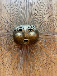 1960s Brass Hammered Sun by Talleres Emaus Mexican Modern Sun Wall Hanging