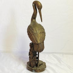 1960s Brass Heron Sculpture