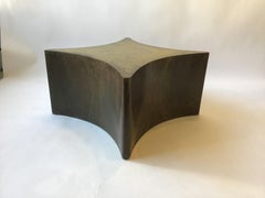 1960s Brass Indented Square Cocktail / Side Table