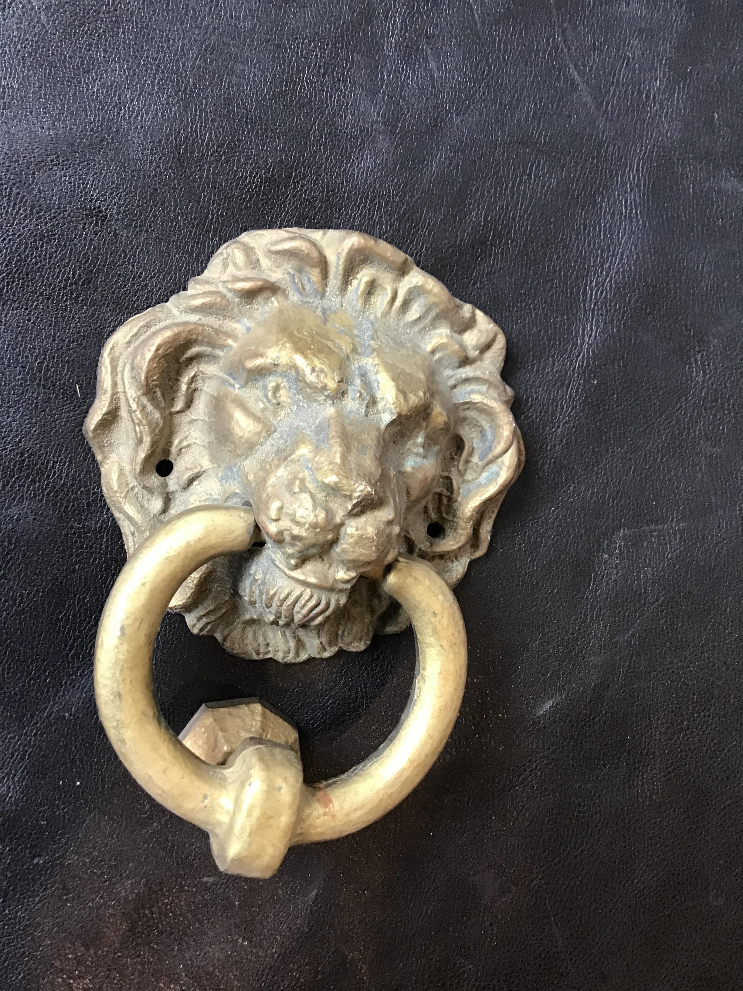 1960s Brass Lions Head Door Knocker 1
