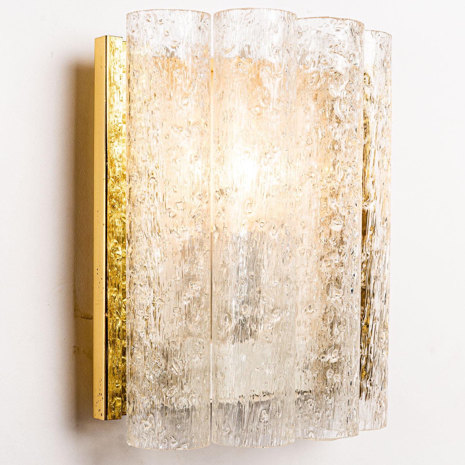 1960's Brass, Metal and Glass Tubes Sconce by Doria In Good Condition For Sale In Amsterdam, NH