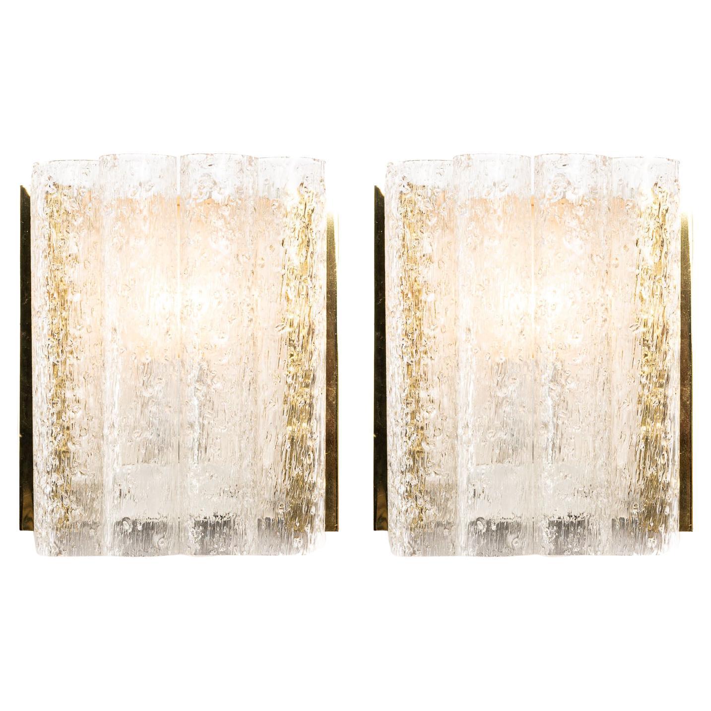1960's Brass, Metal and Glass Tubes Sconce by Doria For Sale