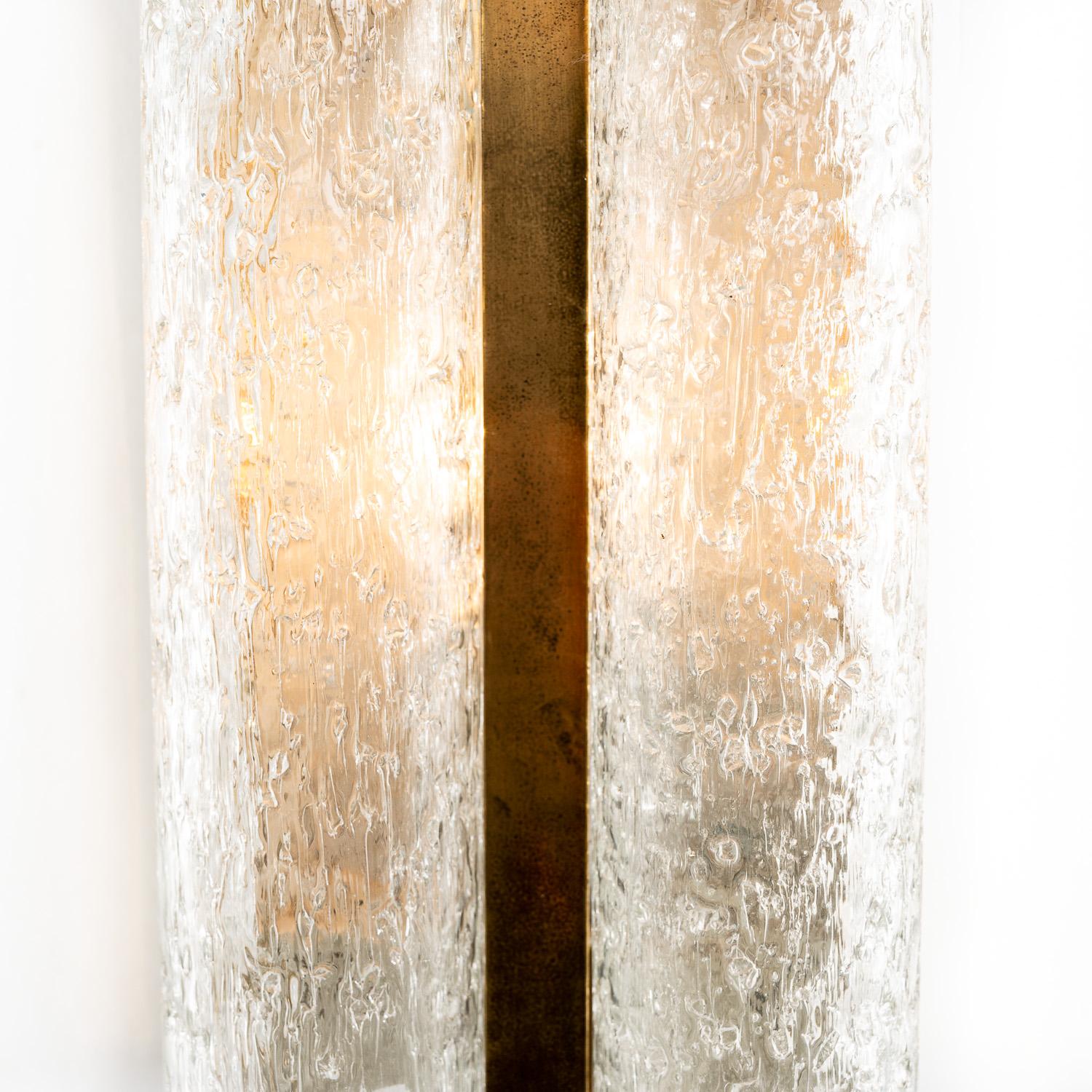 1960's Brass, Metal & Glass Tubes Sconces by Doria In Good Condition For Sale In Schoorl, NL