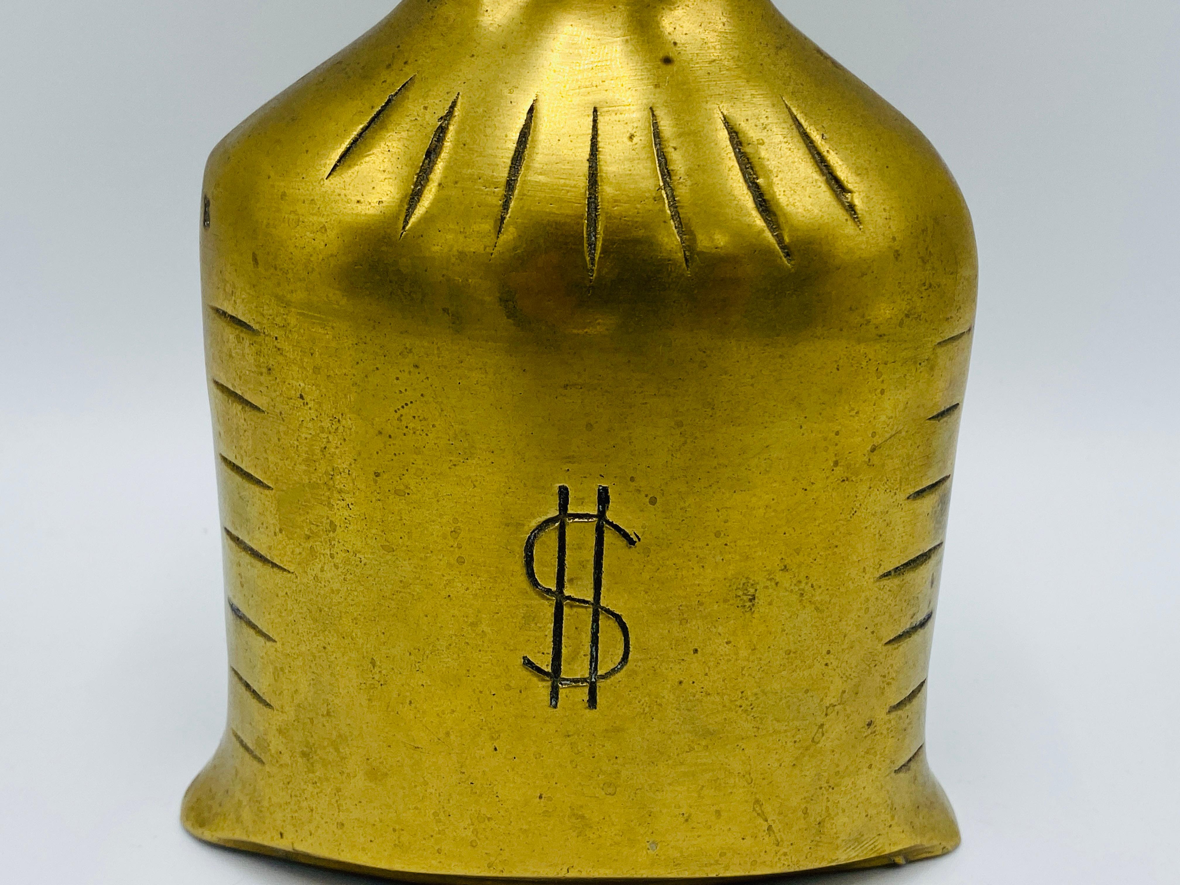 1960s Brass Money '$' Bag In Good Condition In Richmond, VA