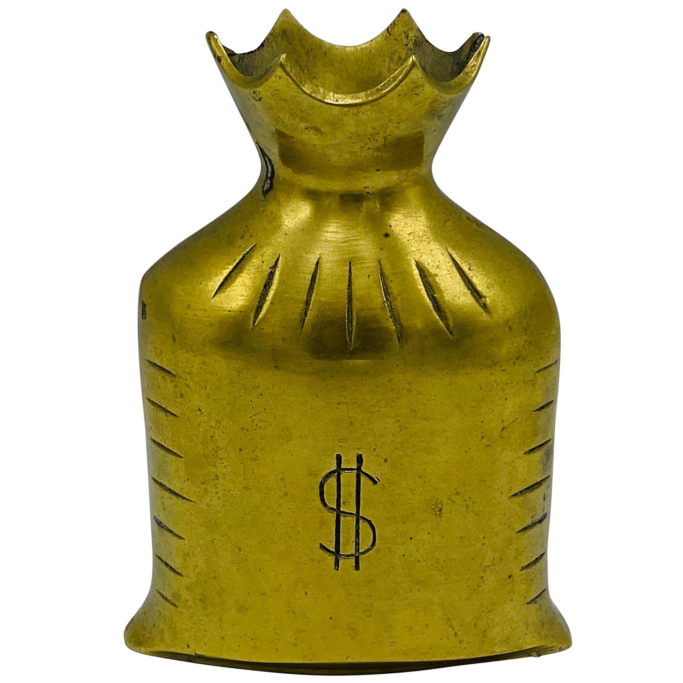 1960s Brass Money '$' Bag