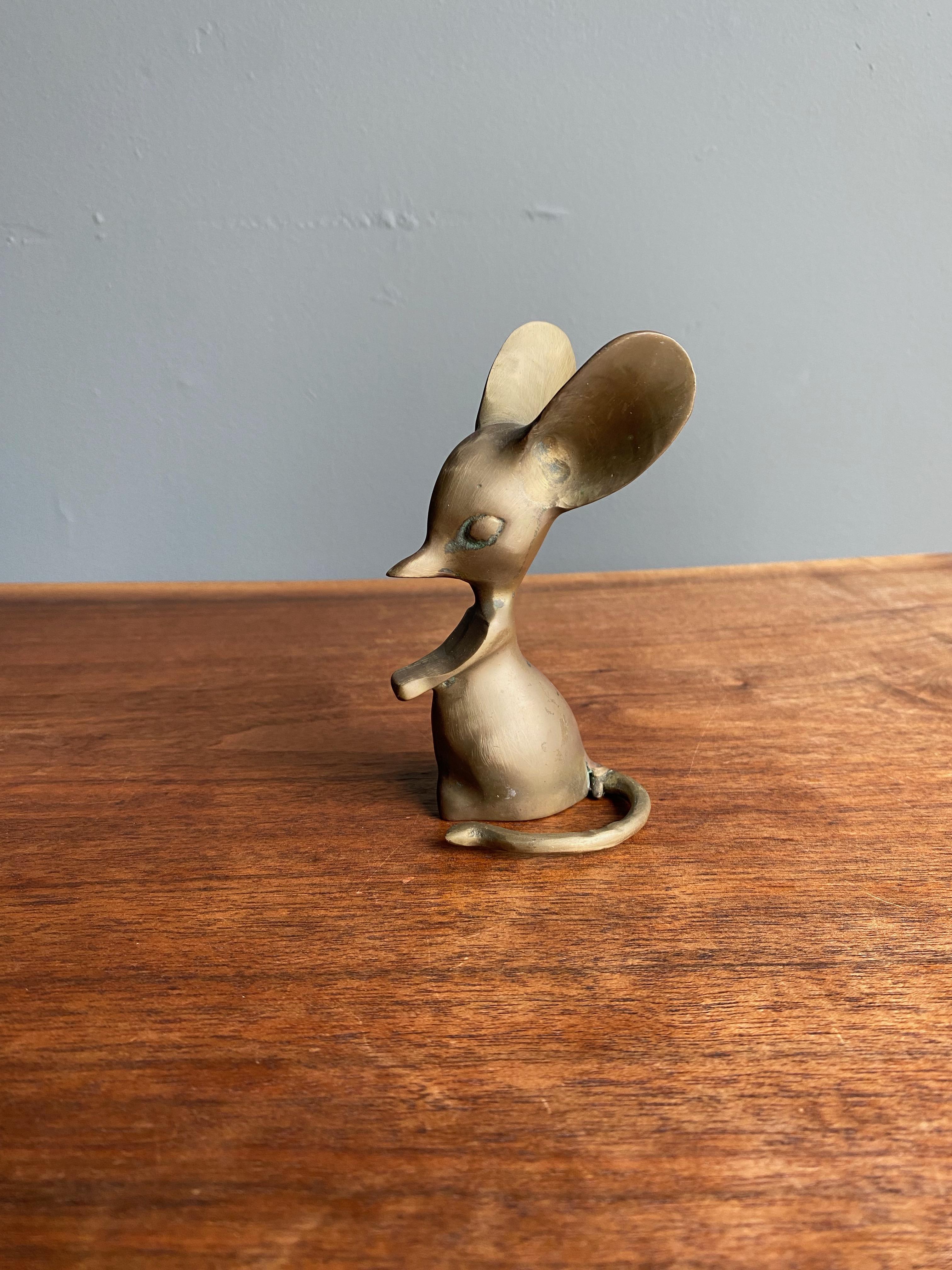 1960s Brass Mouse Figurine In Good Condition In San Juan Capistrano, CA