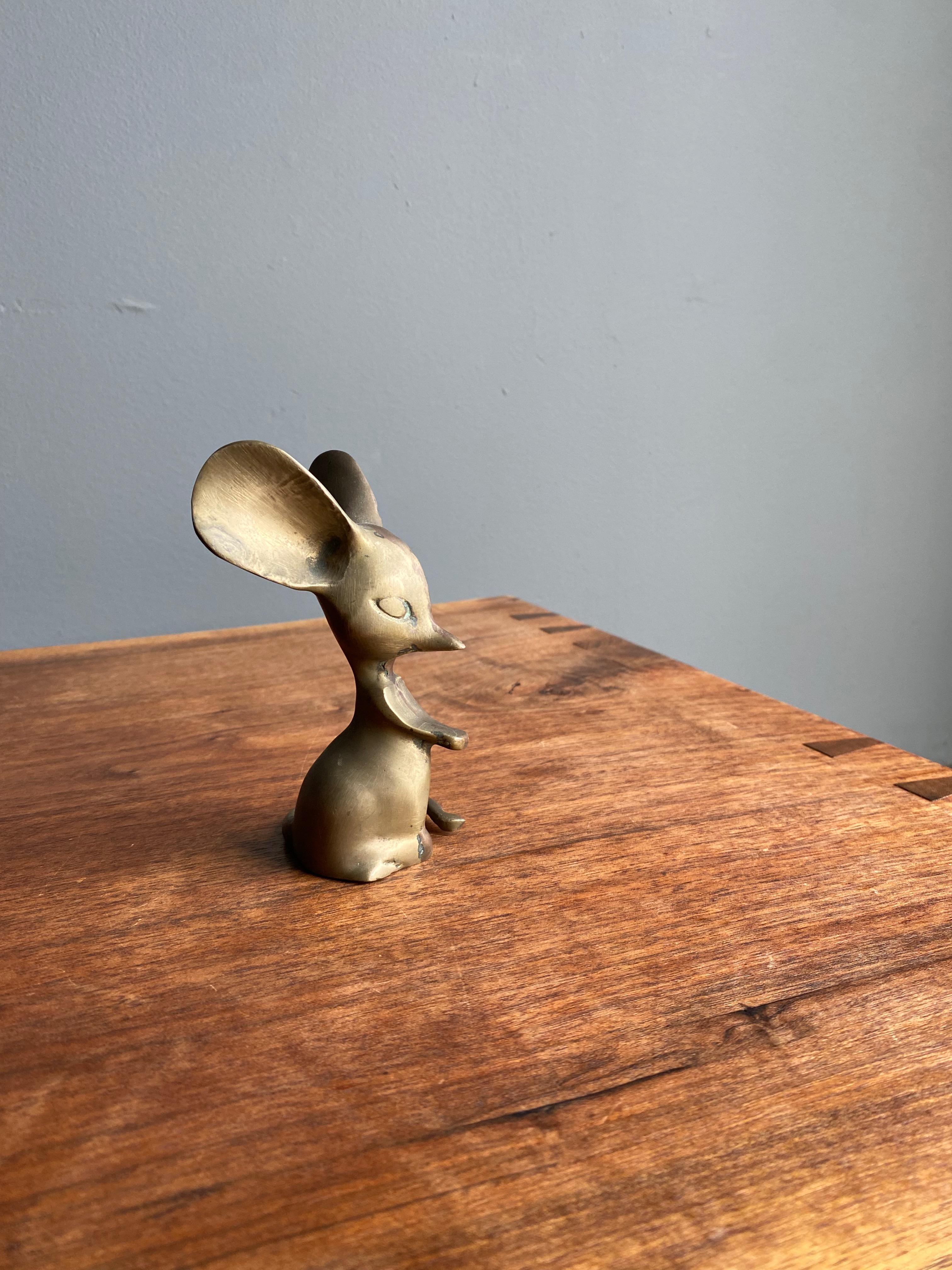 Mid-20th Century 1960s Brass Mouse Figurine