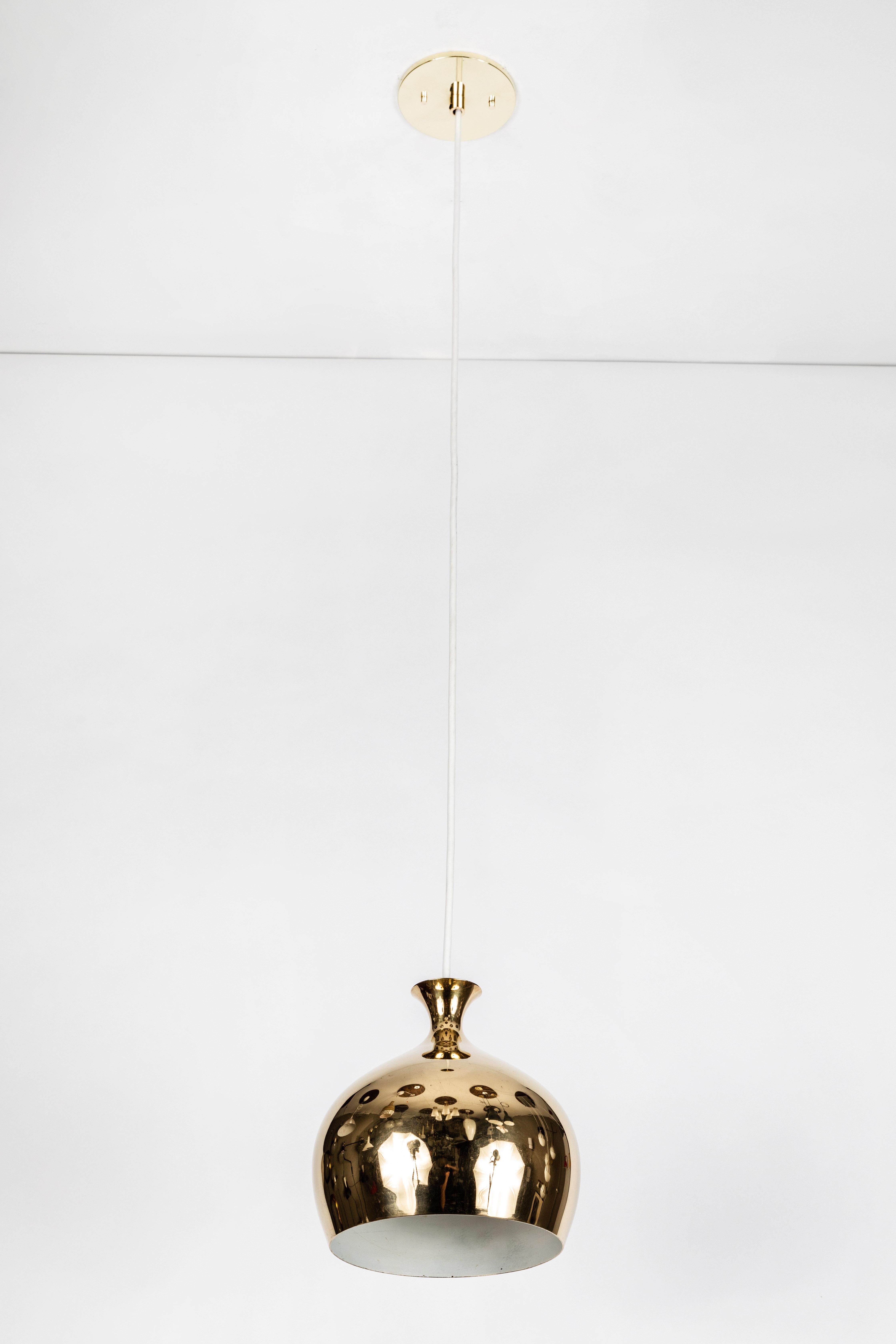 1960s Brass 'Onion' Pendants by Helge Zimdal for Falkenberg 4