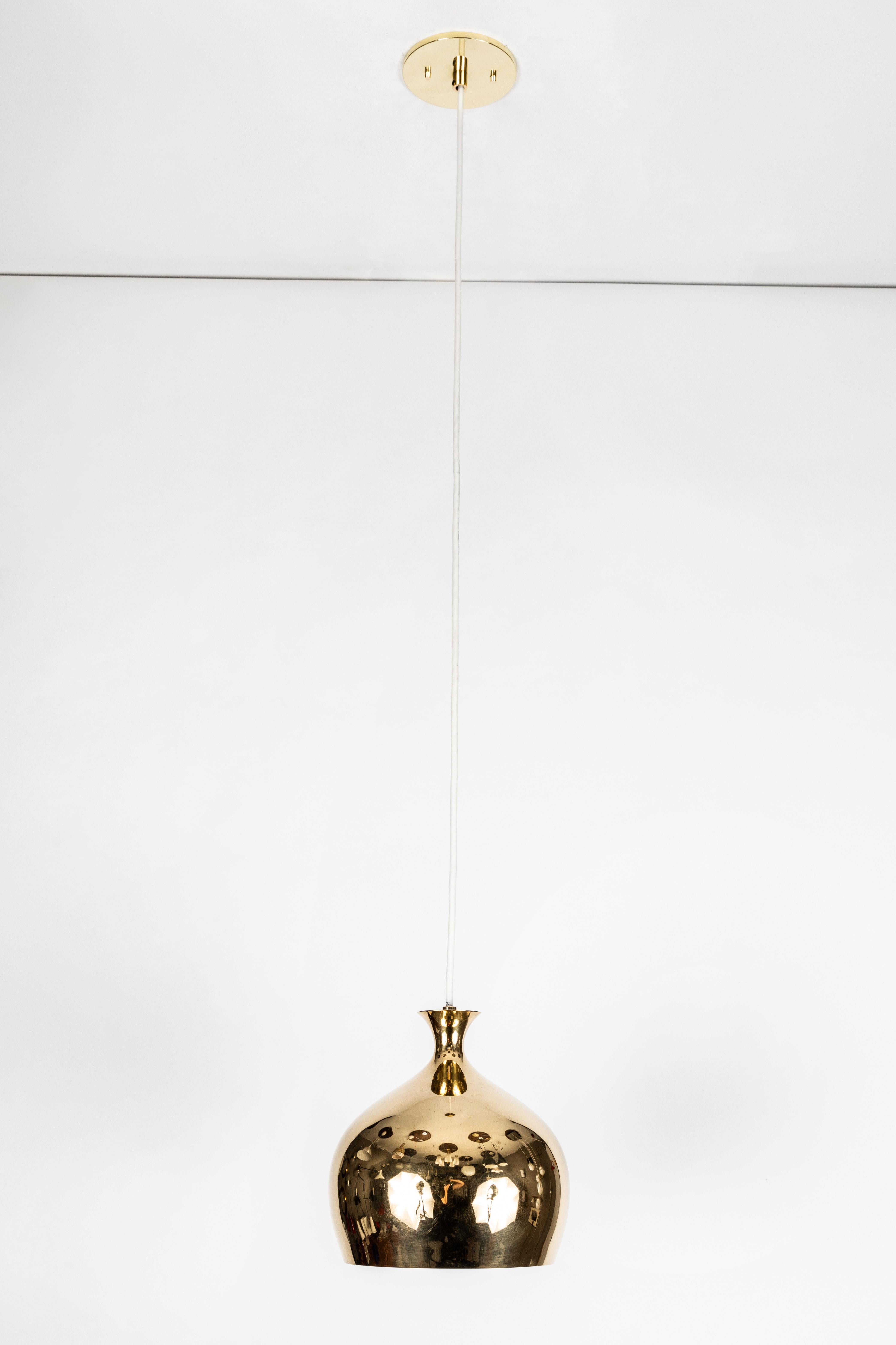 1960s Brass 'Onion' Pendants by Helge Zimdal for Falkenberg 5