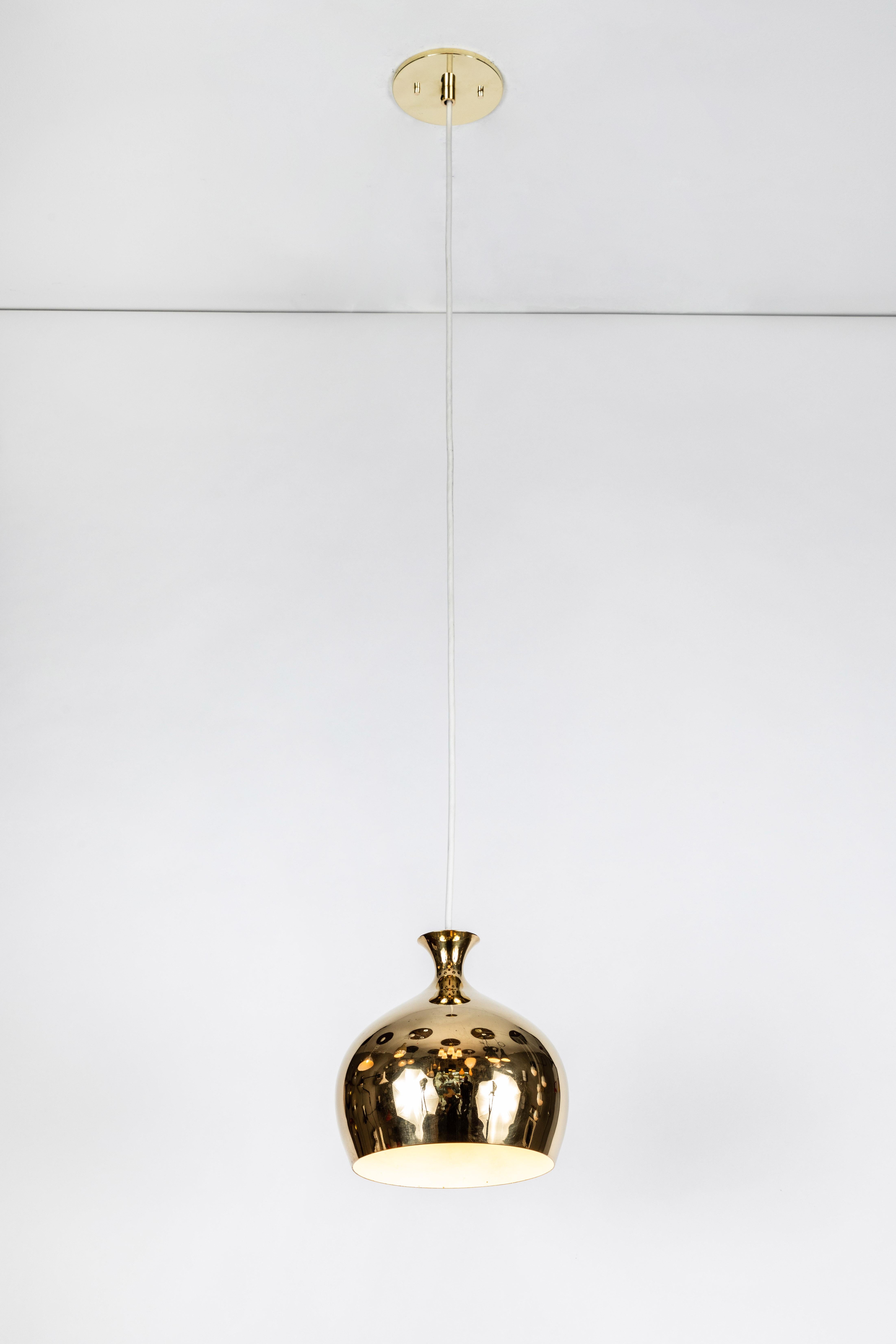 Scandinavian Modern 1960s Brass 'Onion' Pendants by Helge Zimdal for Falkenberg