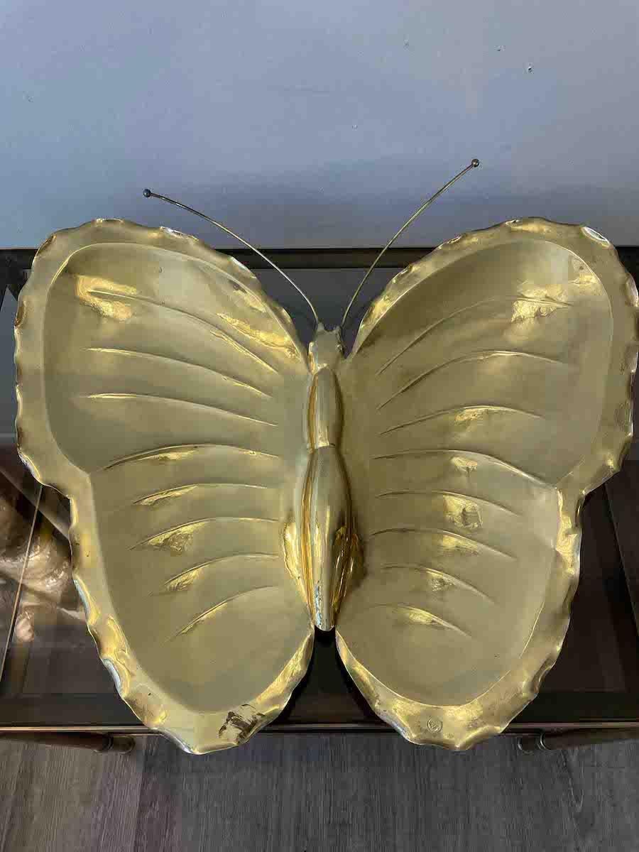 Modern 1960s Brass Ornamental 'Butterfly' Plate