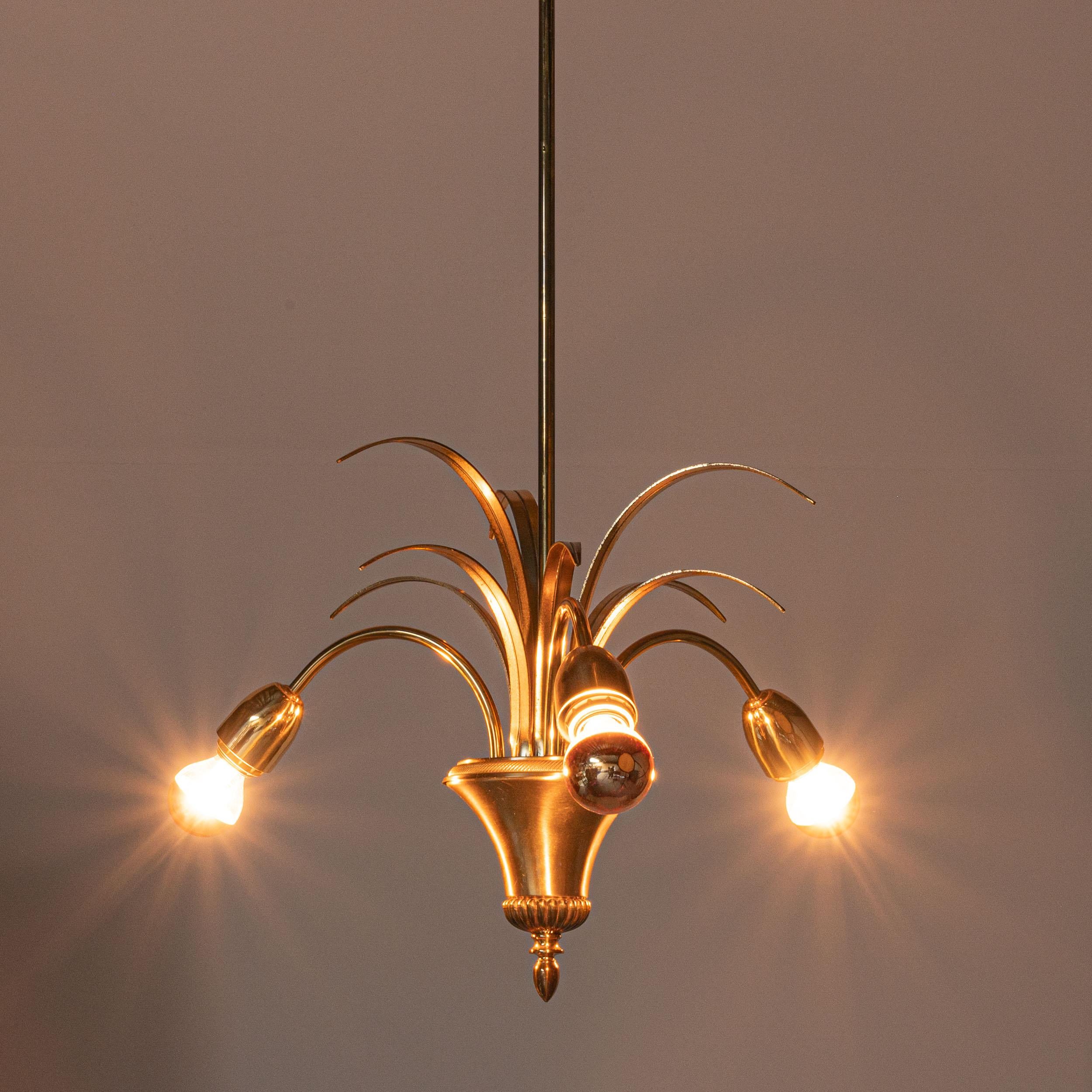 1960's Brass Pendant in Style of Maison Charles For Sale 4