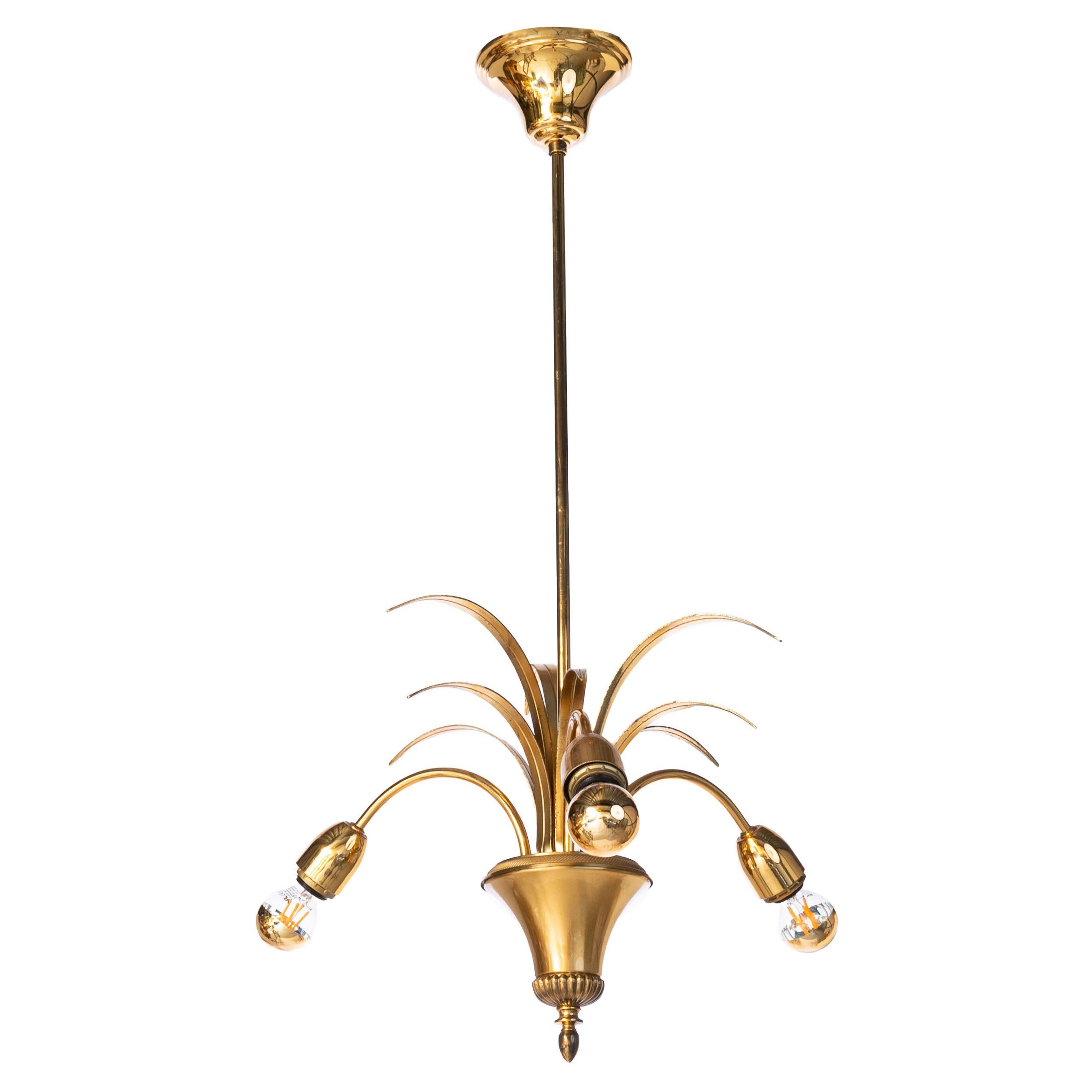 1960's Brass Pendant in Style of Maison Charles For Sale