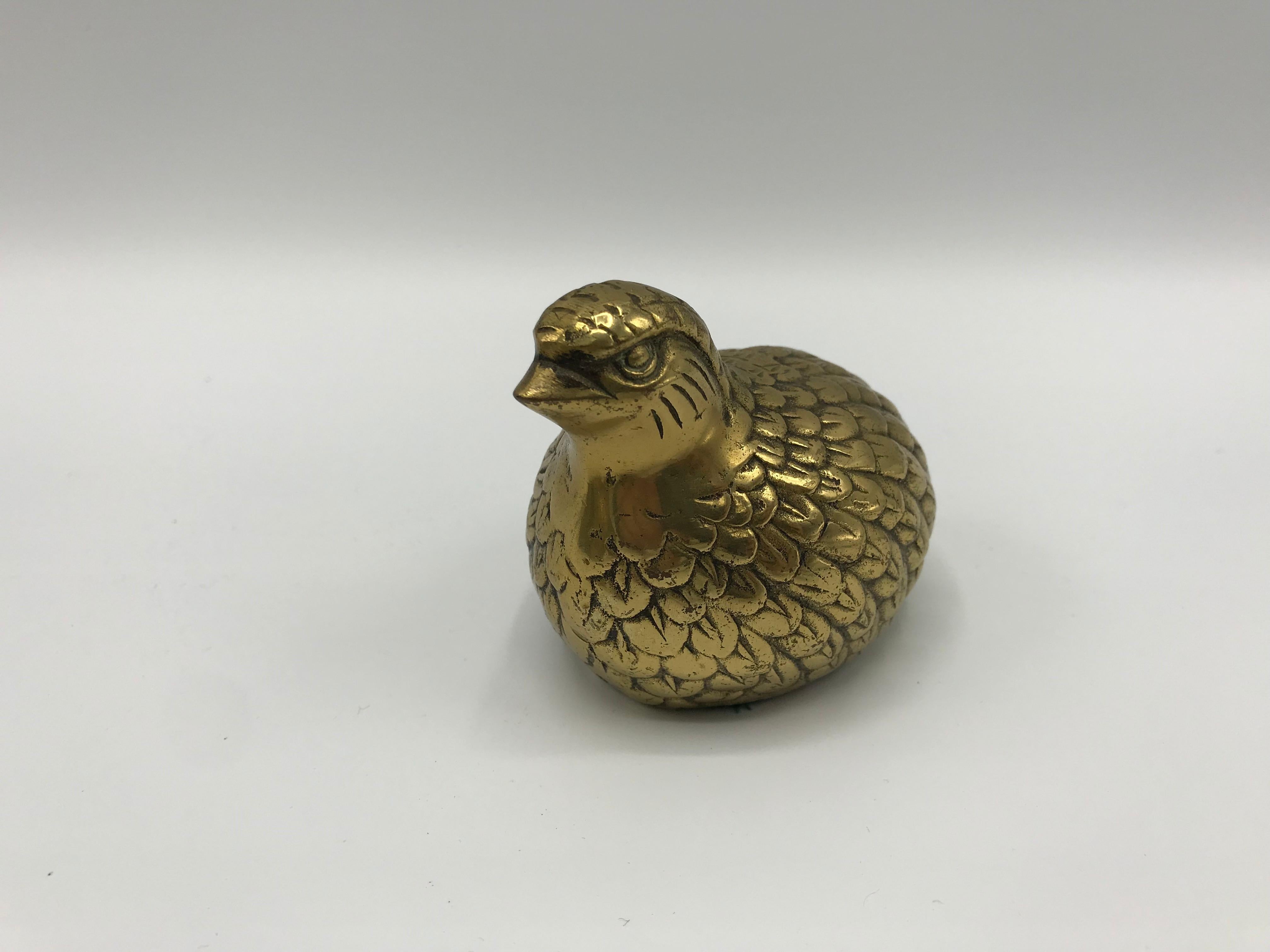 1960s Brass Quail Bird Sculptures, Set of 4 3