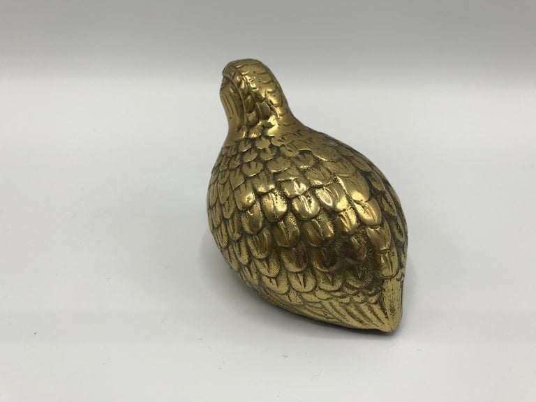 1960s Brass Quail Bird Sculptures, Set of 4 at 1stDibs