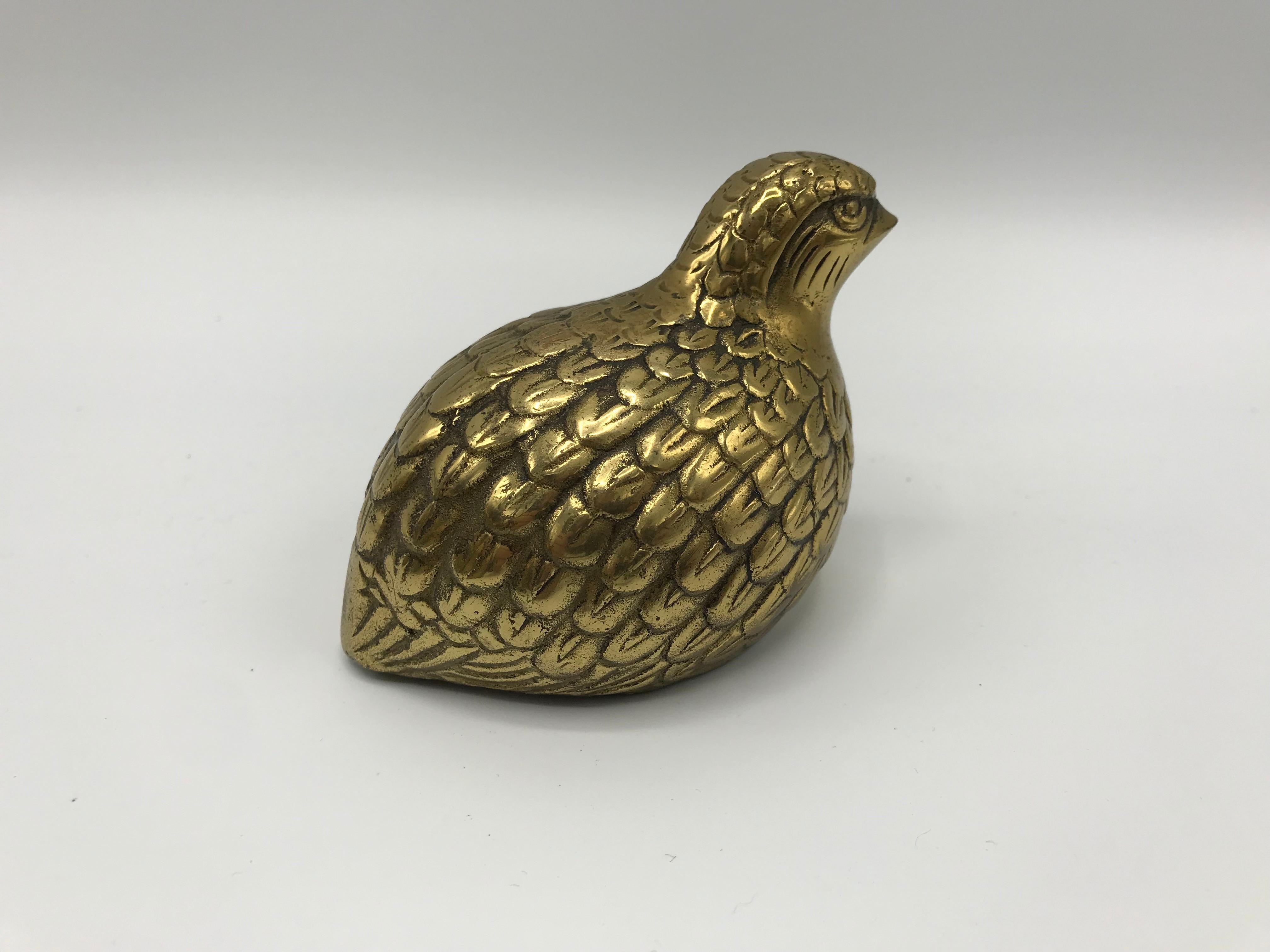 1960s Brass Quail Bird Sculptures, Set of 4 5