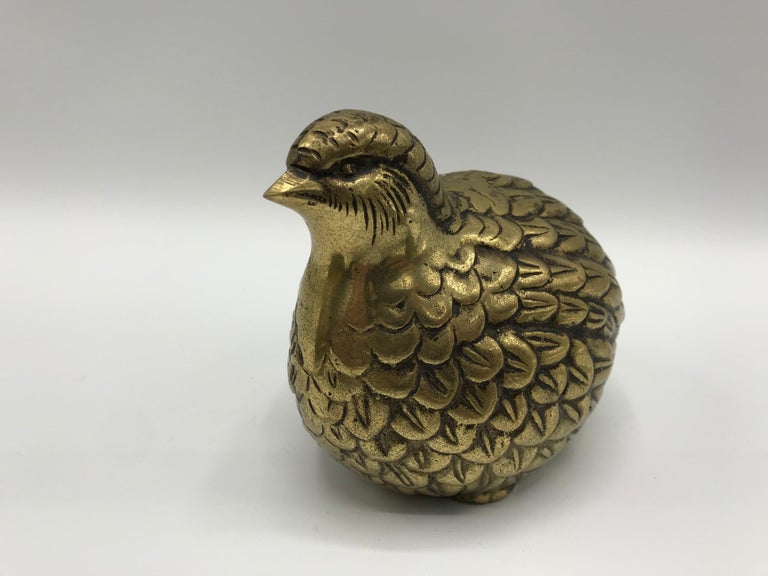 1960s Brass Quail Bird Sculptures, Set of 4 at 1stDibs