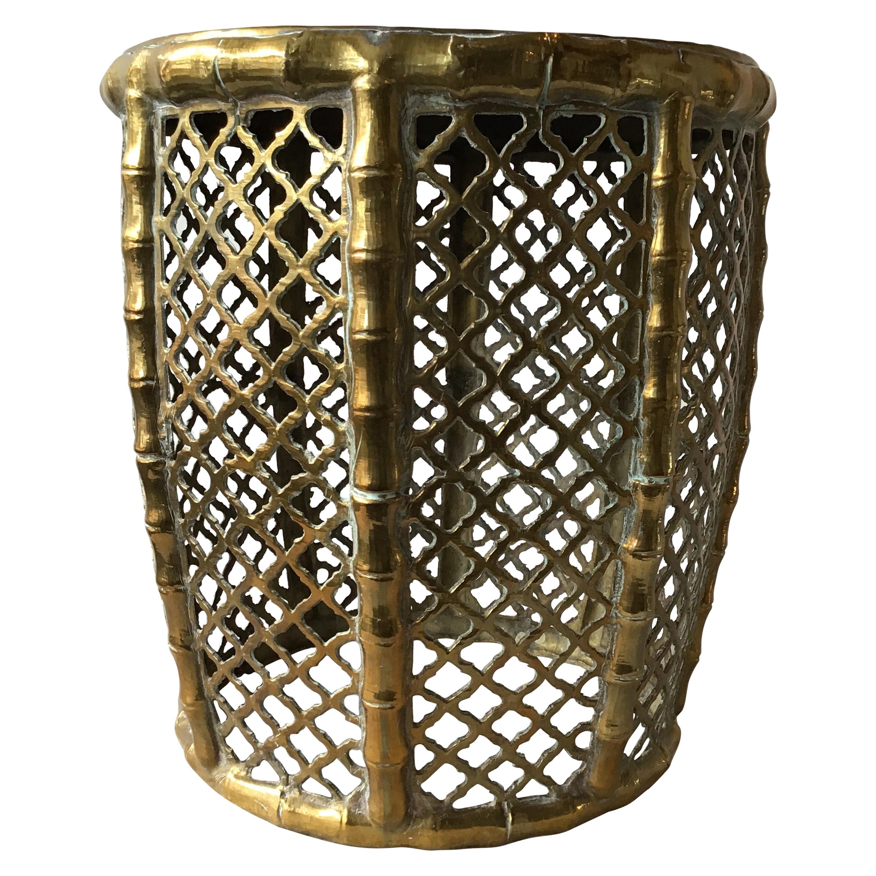 1960s Brass Faux Bamboo  Garden Seat