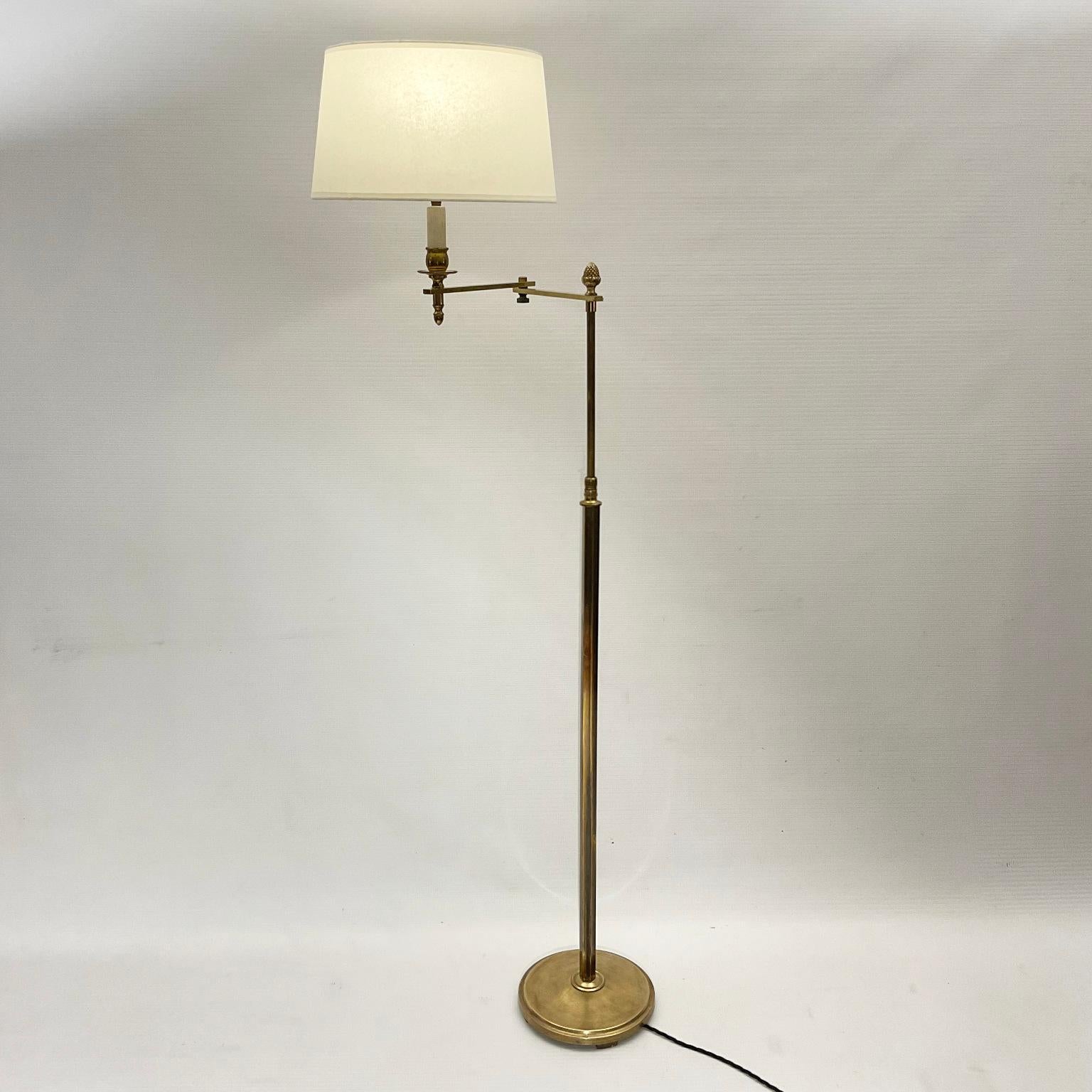 1960s brass reading floor lamp called 