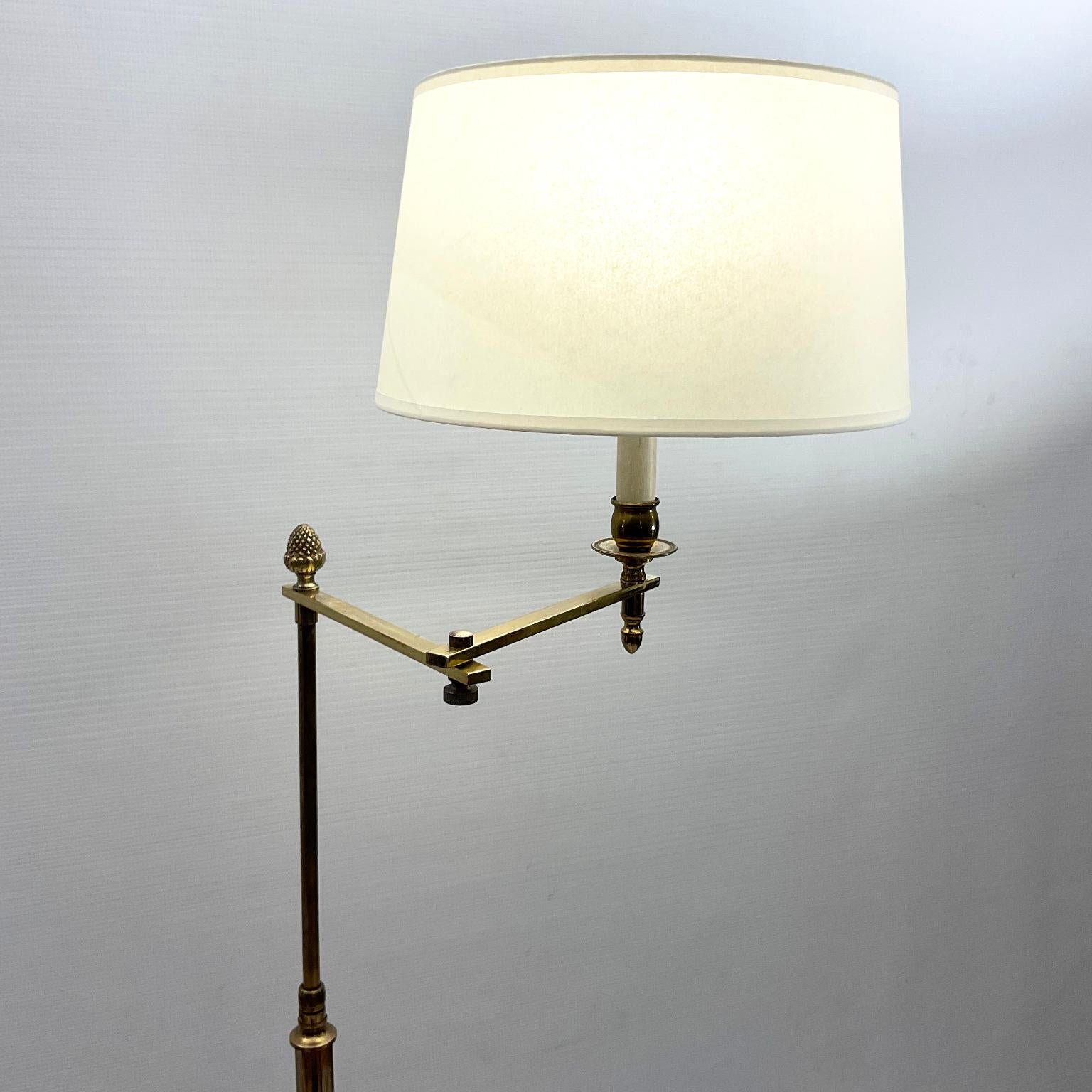 20th Century 1960s Brass Reading Floor Lamp or 