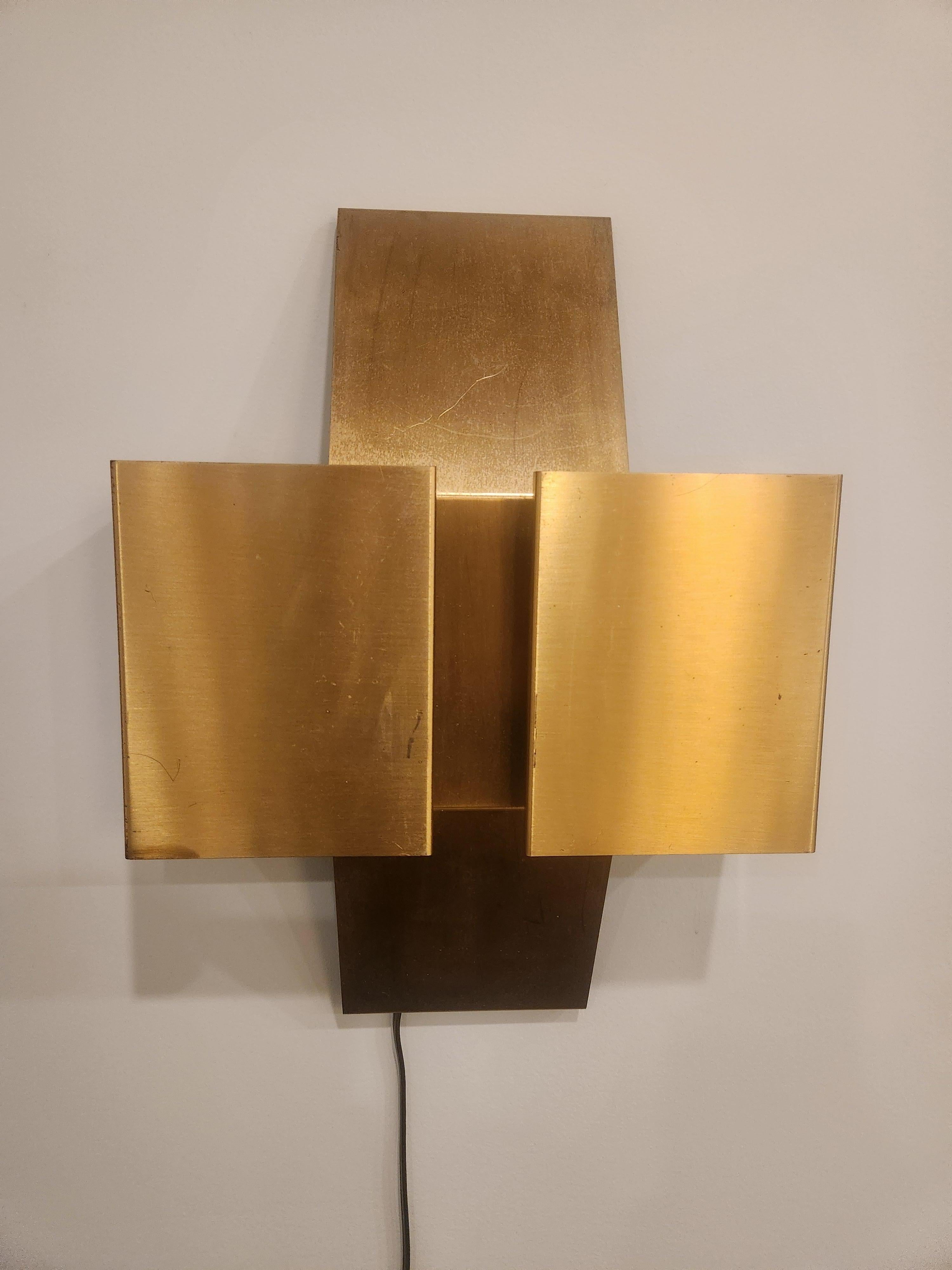 Lámparas de latón de los años 60 diseñadas por Jules Wabbes y modificadas por Christophe Gevers Moderno de mediados de siglo en venta