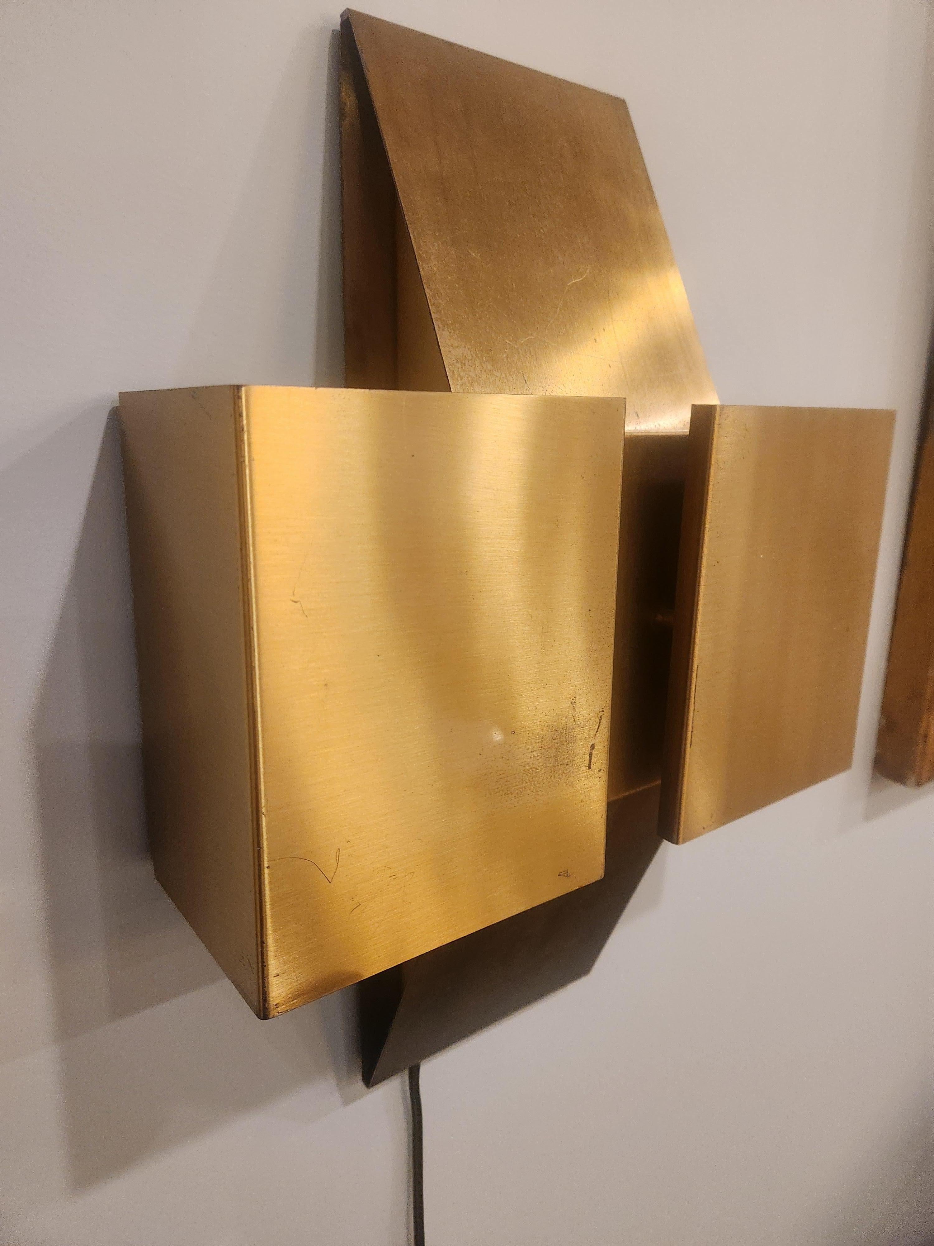 Lámparas de latón de los años 60 diseñadas por Jules Wabbes y modificadas por Christophe Gevers Belga en venta