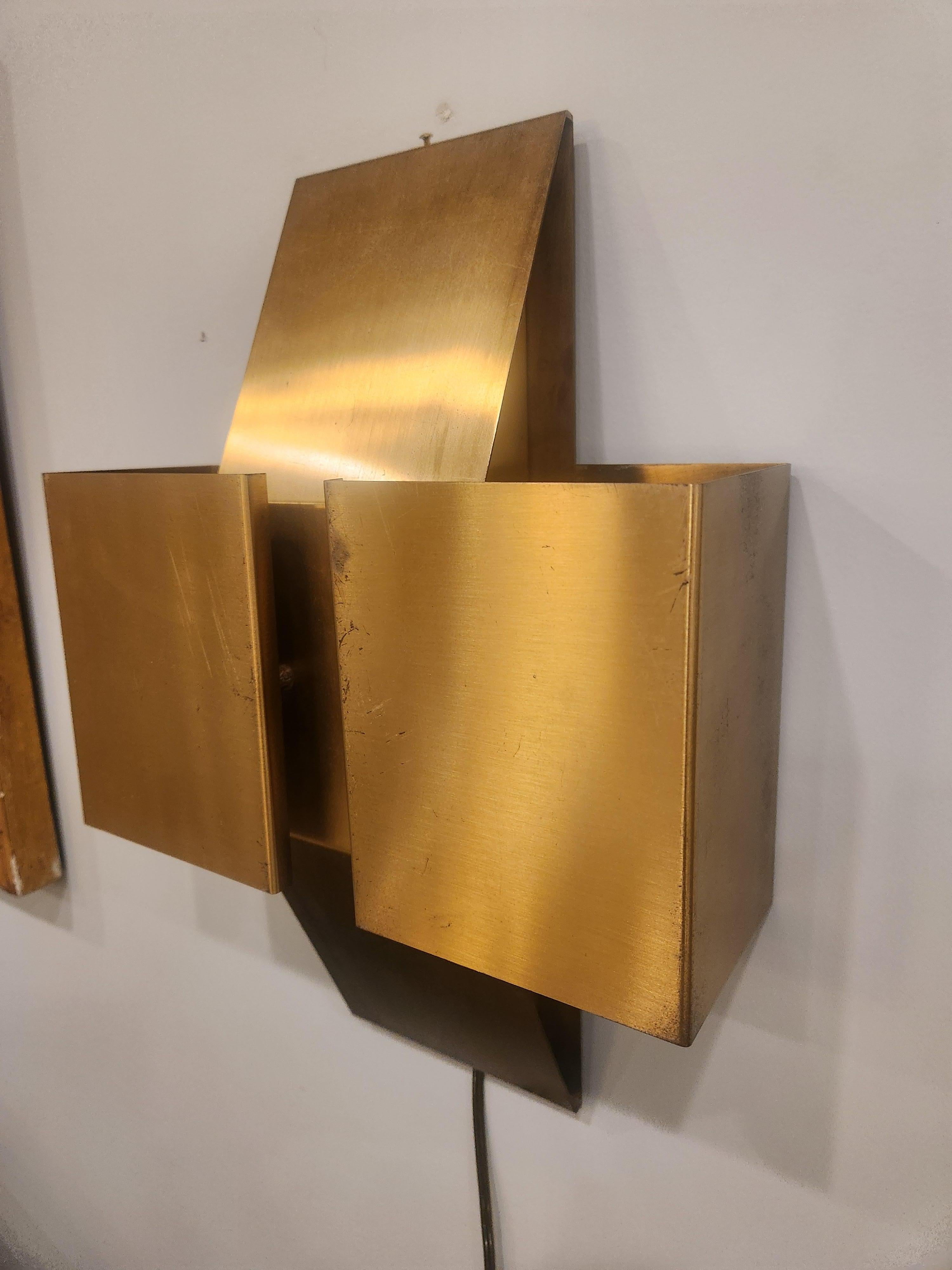 Lámparas de latón de los años 60 diseñadas por Jules Wabbes y modificadas por Christophe Gevers en venta 1