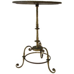 1960s Brass Scrolled Leg Drink Table by Art Works