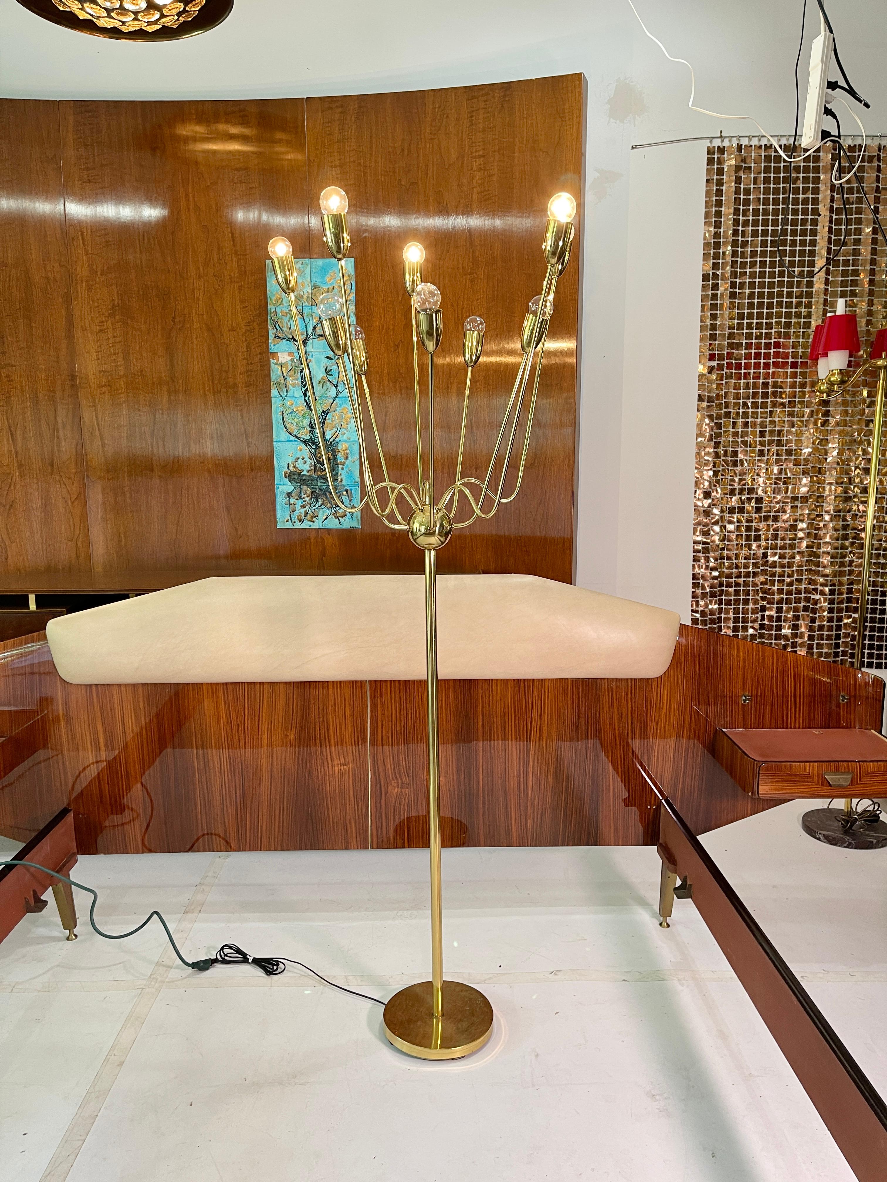 1960's Brass Sputnik Floor Lamp For Sale 10