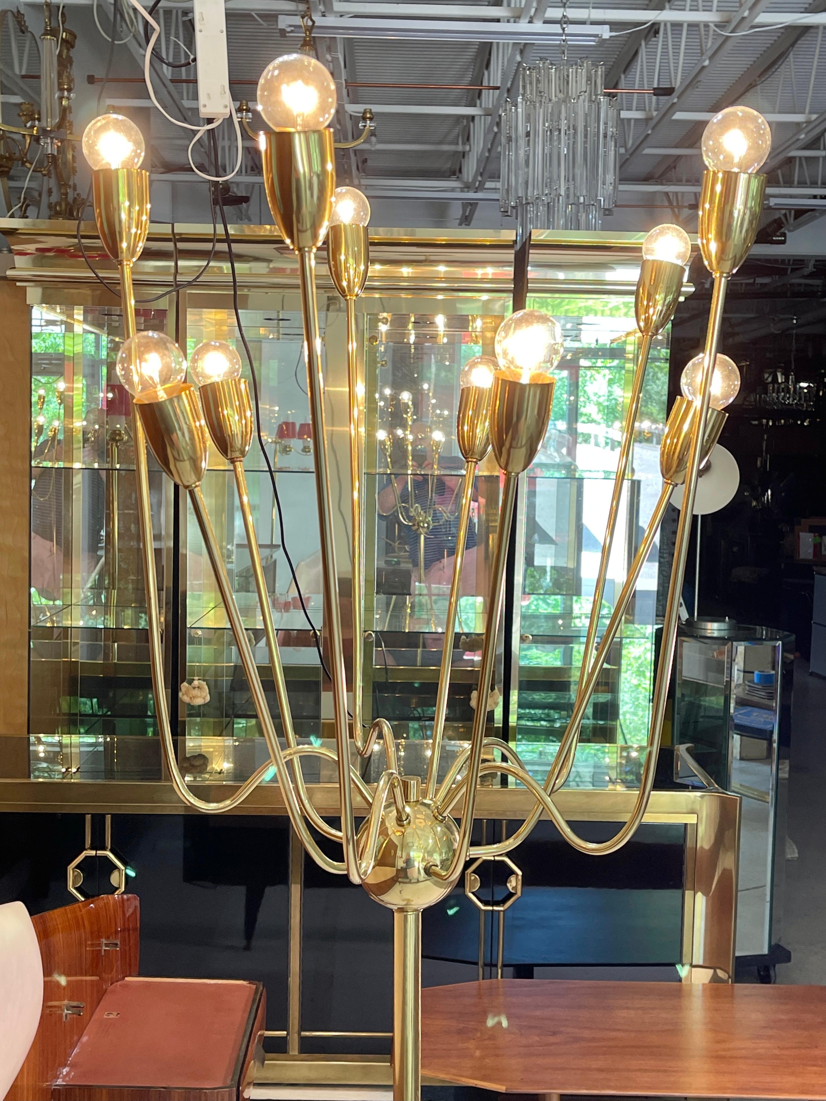 1960's Brass Sputnik Floor Lamp For Sale 14