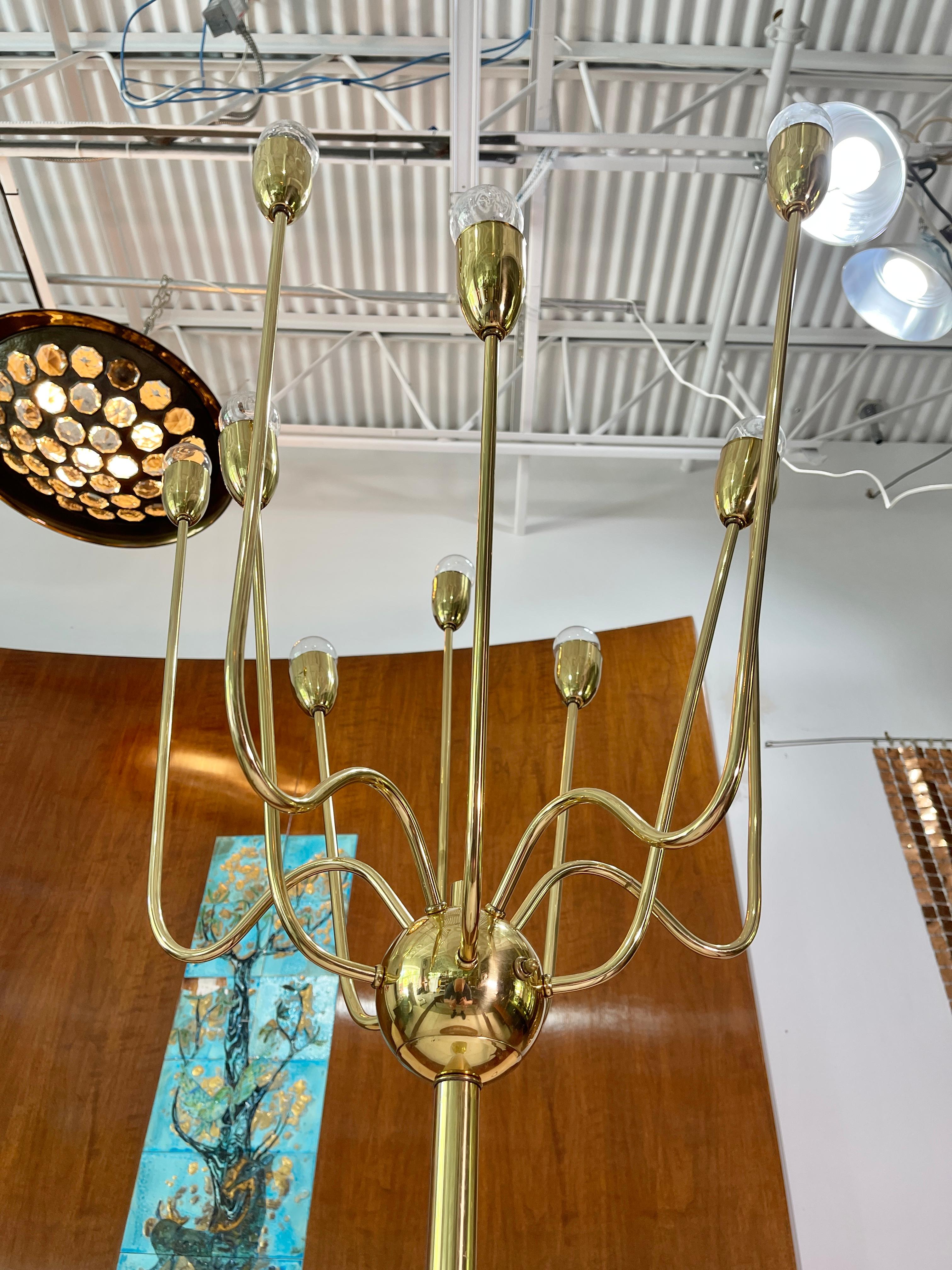 1960's Brass Sputnik Floor Lamp For Sale 3