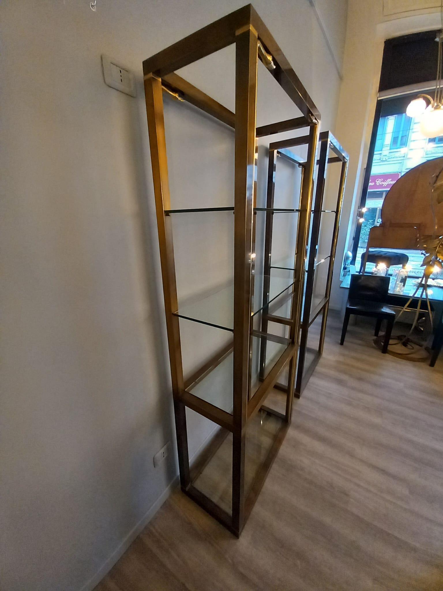 1960s Brass Swans Bookcases Room Dividers Set of 2 For Sale 6