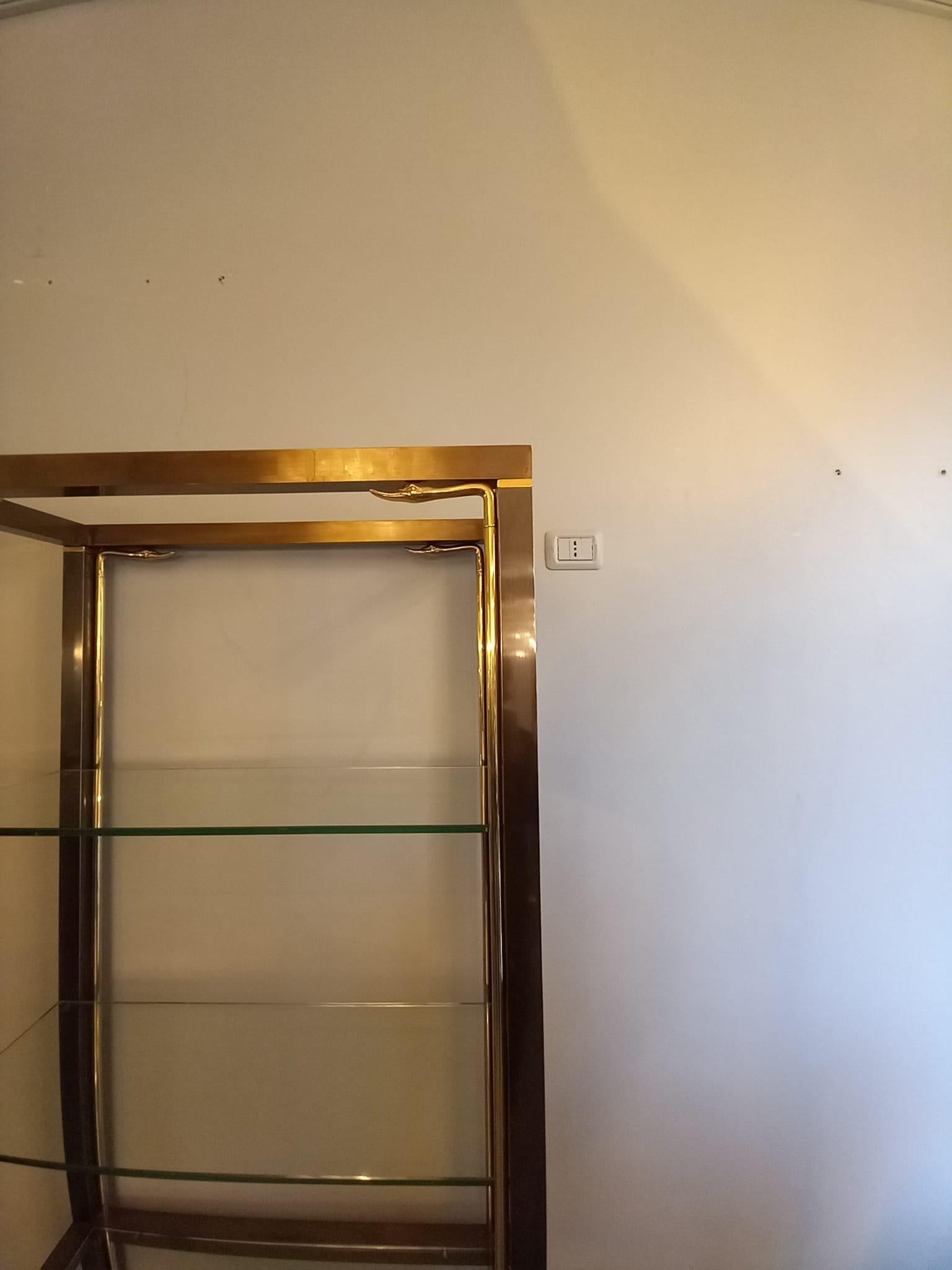 1960s Brass Swans Bookcases Room Dividers Set of 2 For Sale 9